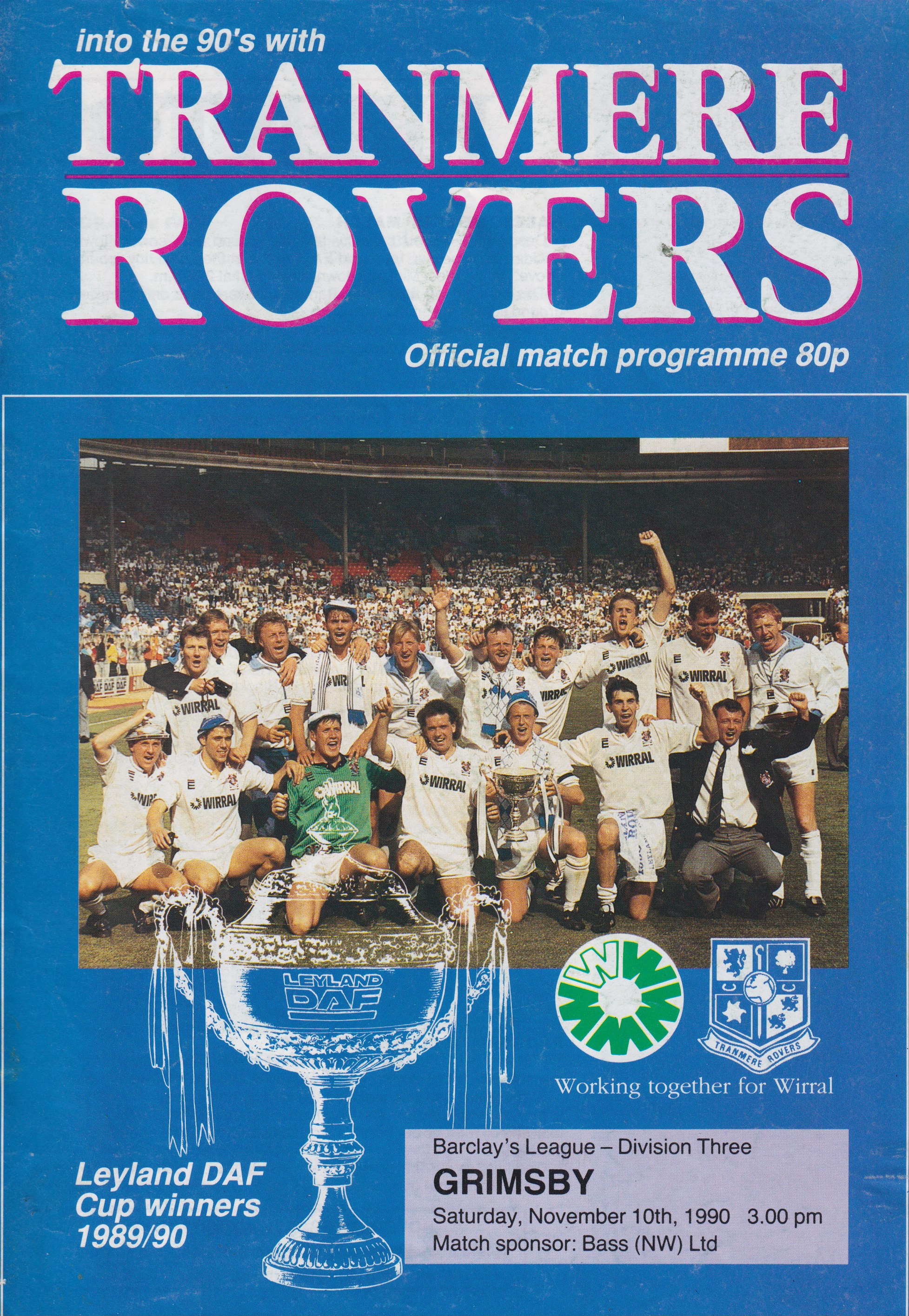 Match Programme for 10/11/1990