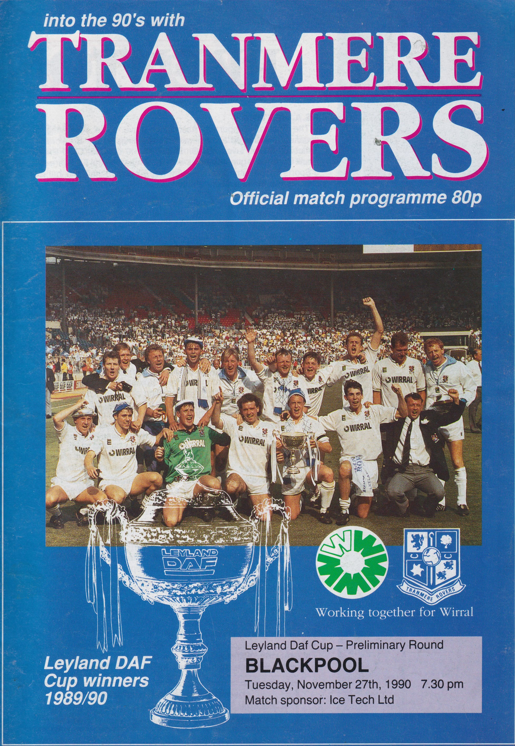 Match Programme for 27/11/1990