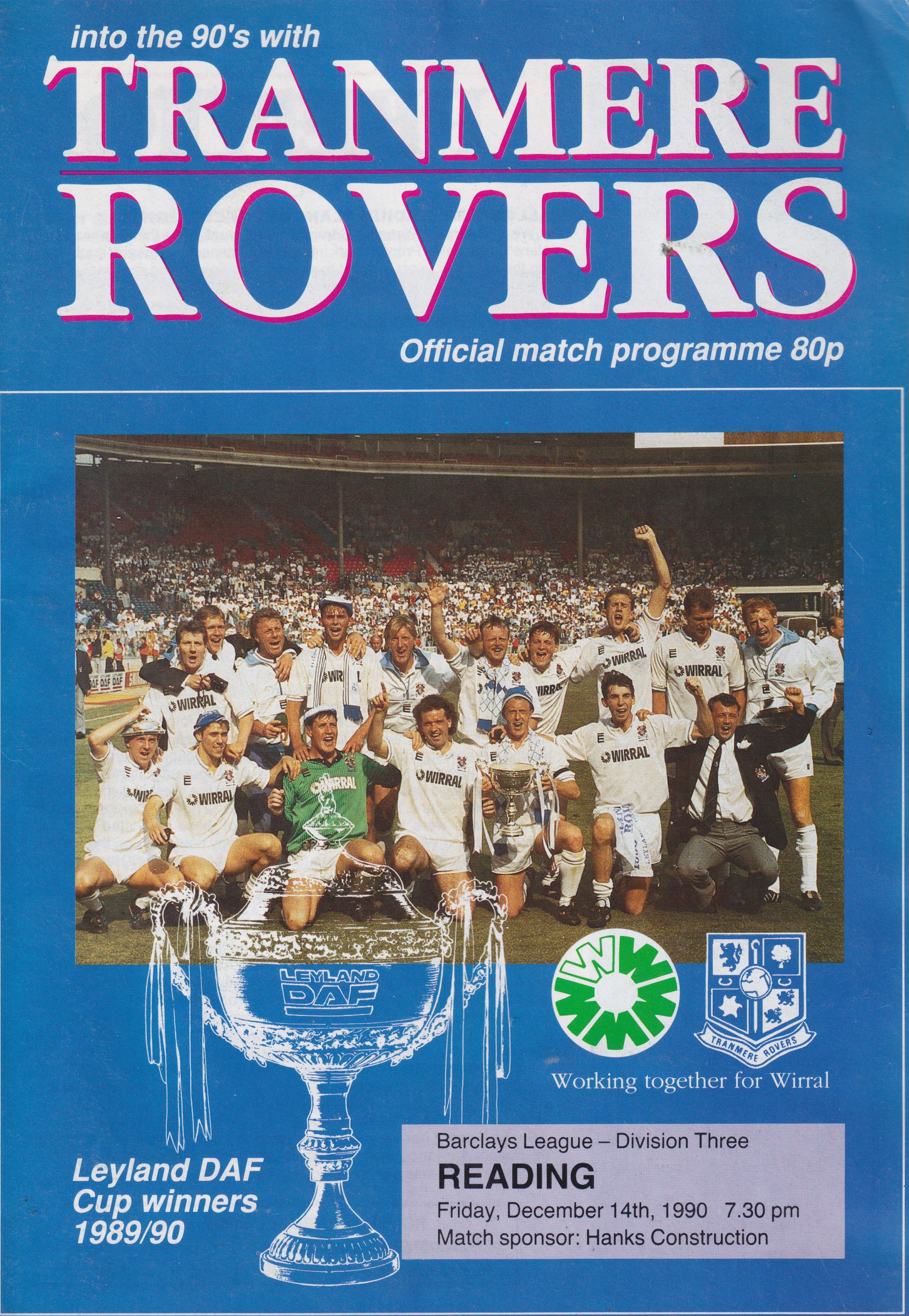 Match Programme for 14/12/1990