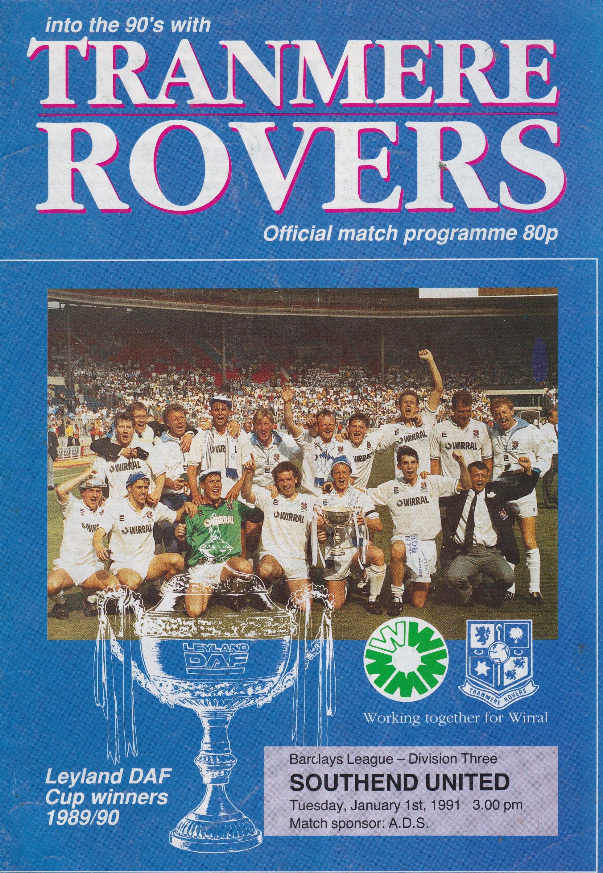 Match Programme for 01/01/1991