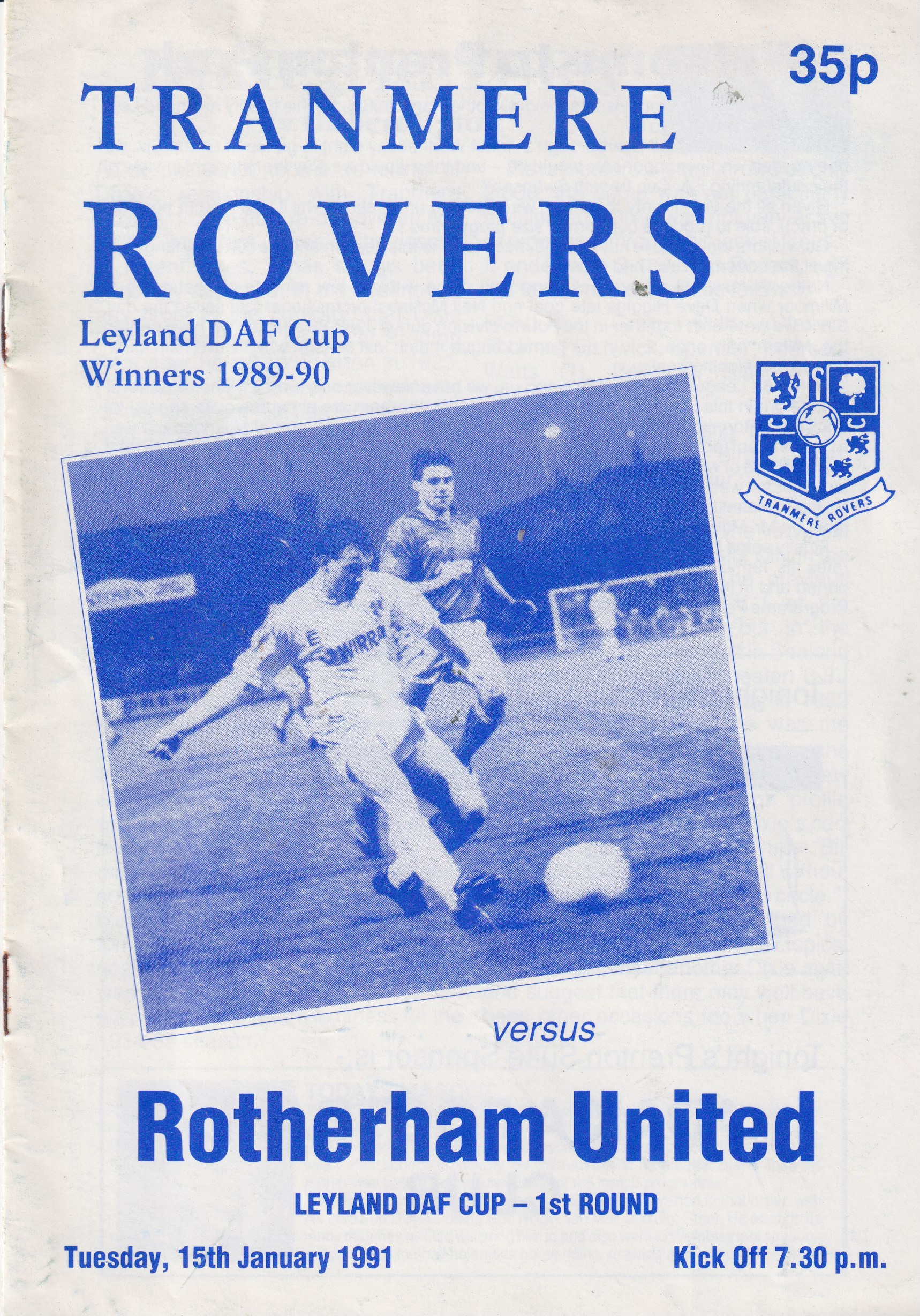 Match Programme for 15/01/1991