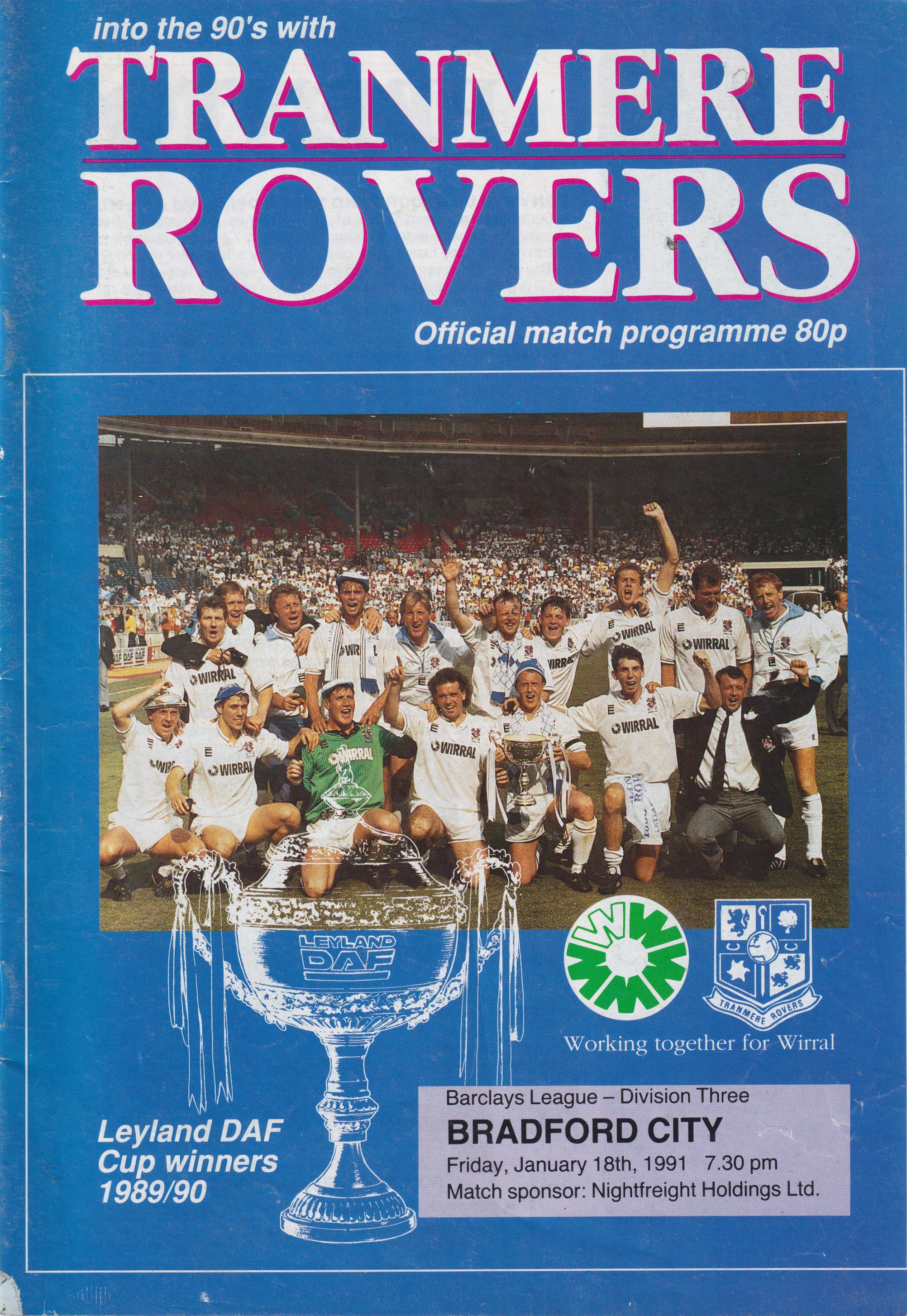 Match Programme for 18/01/1991