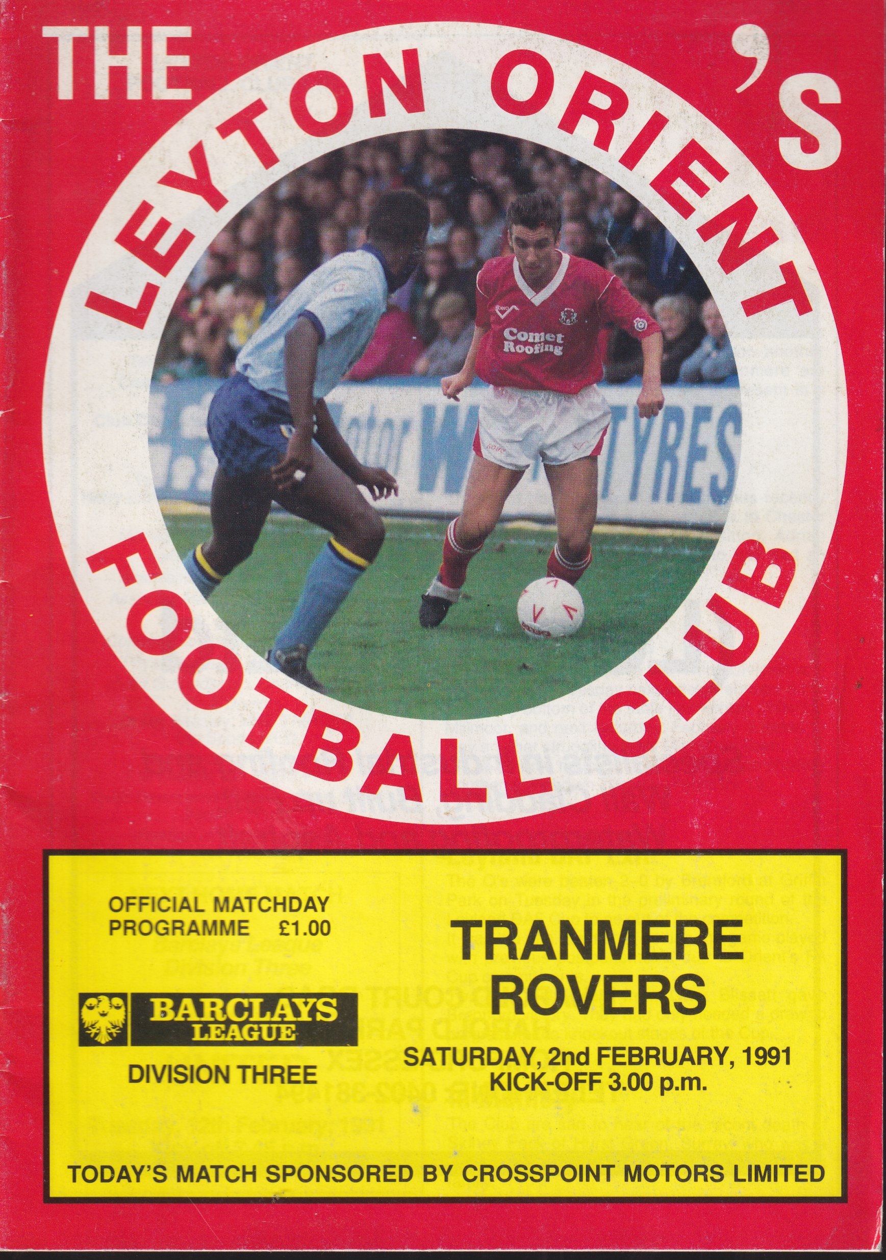 Match Programme for 02/02/1991