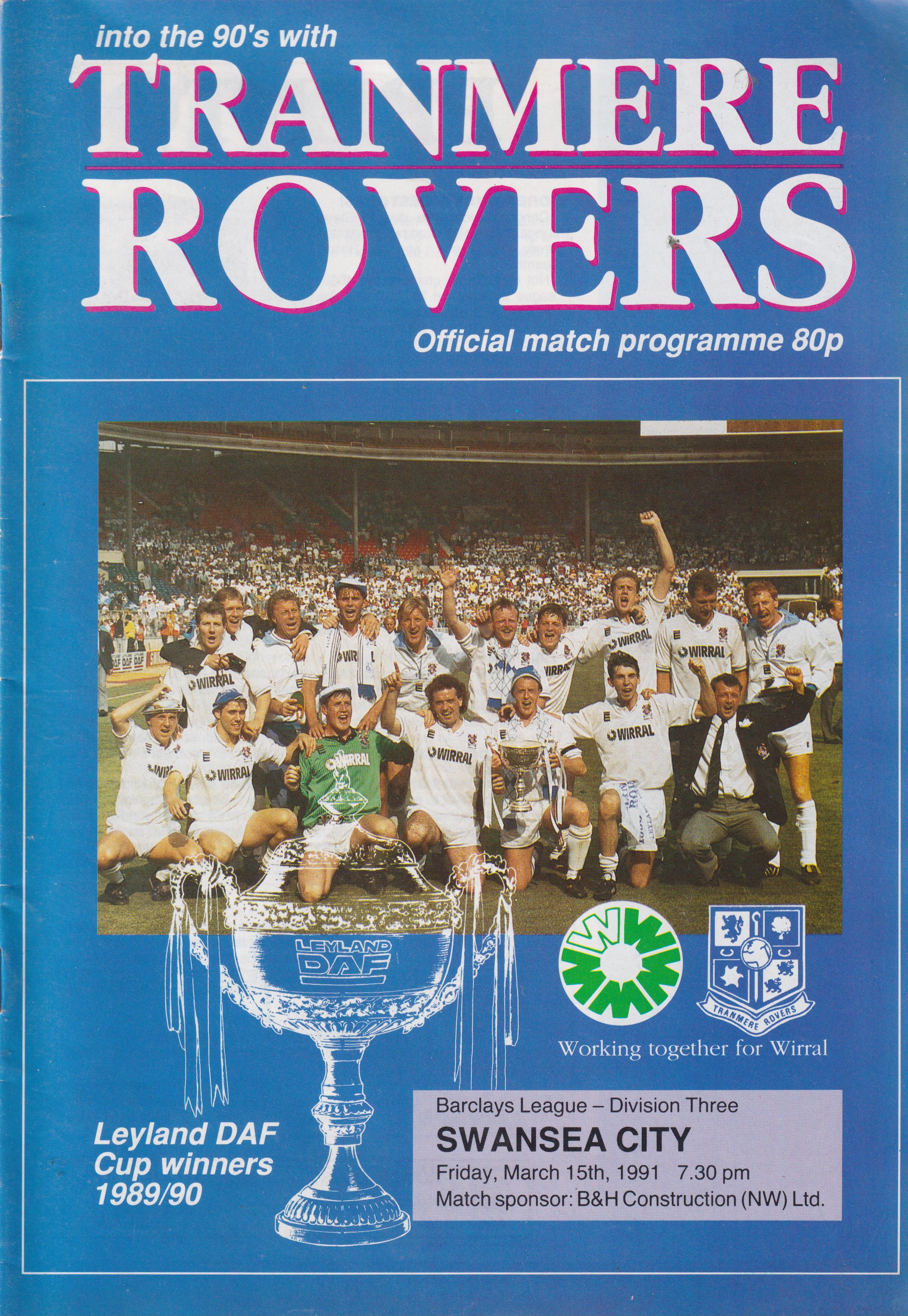 Match Programme for 15/03/1991