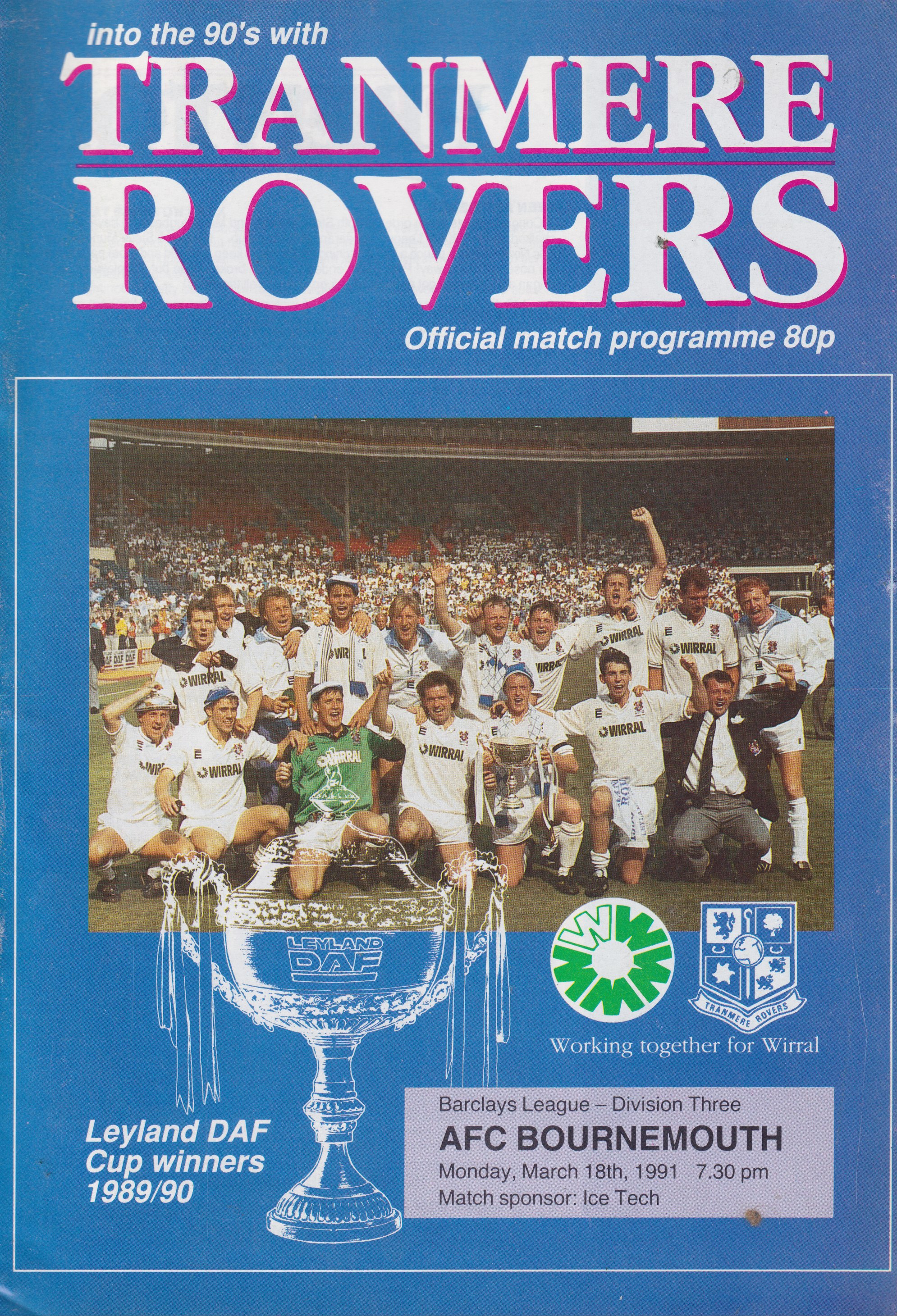 Match Programme for 18/03/1991
