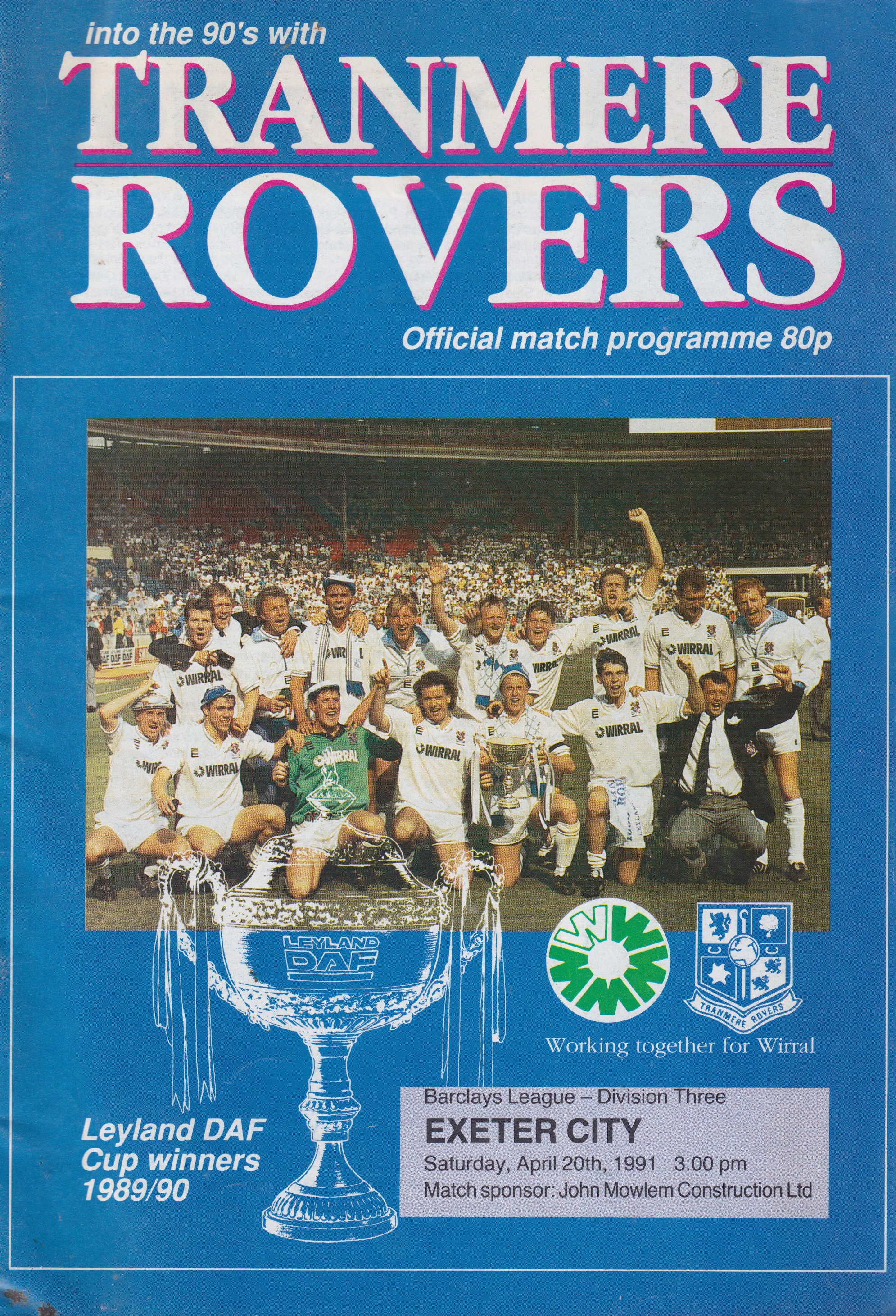 Match Programme for 20/04/1991