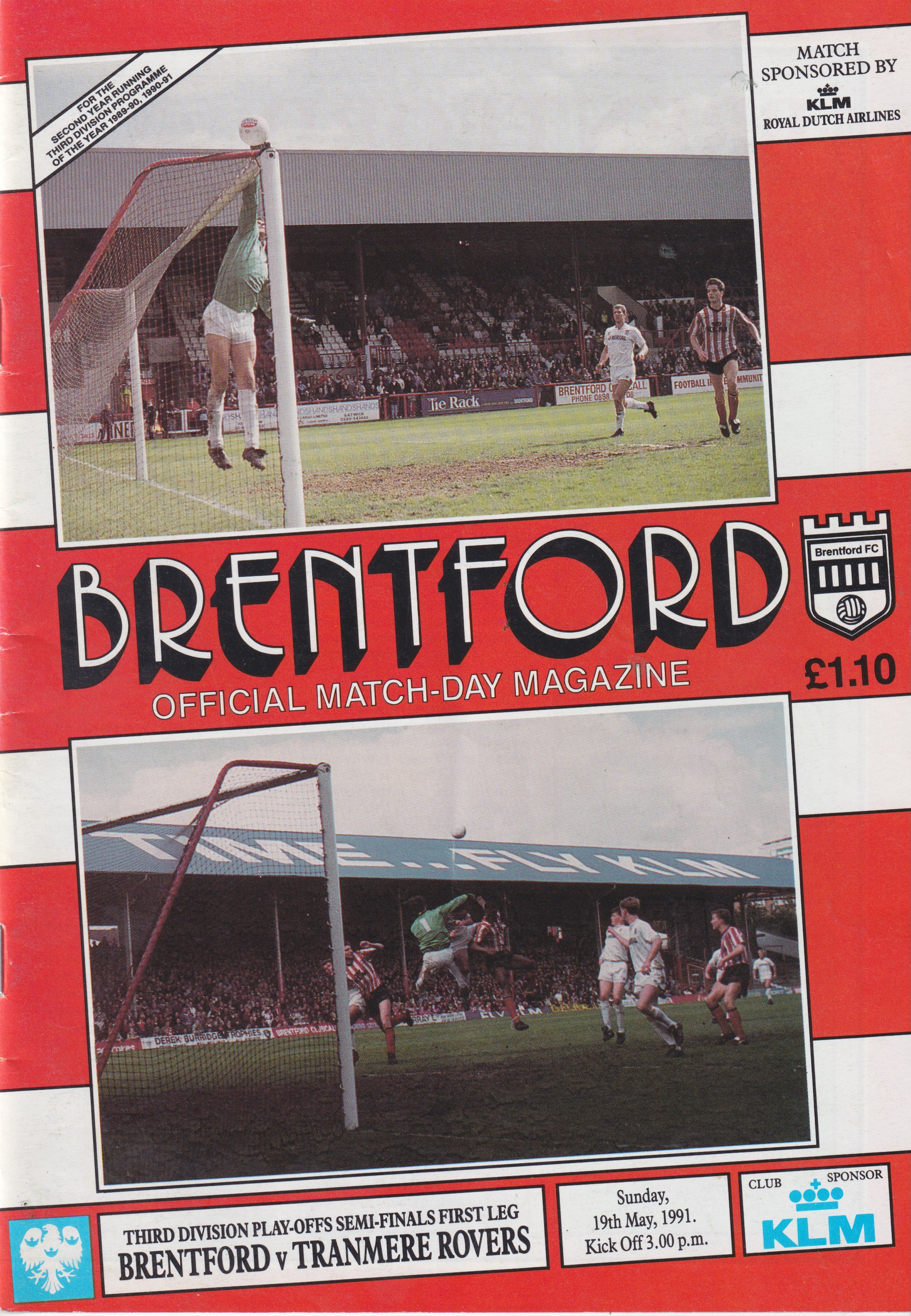 Match Programme for 19/05/1991