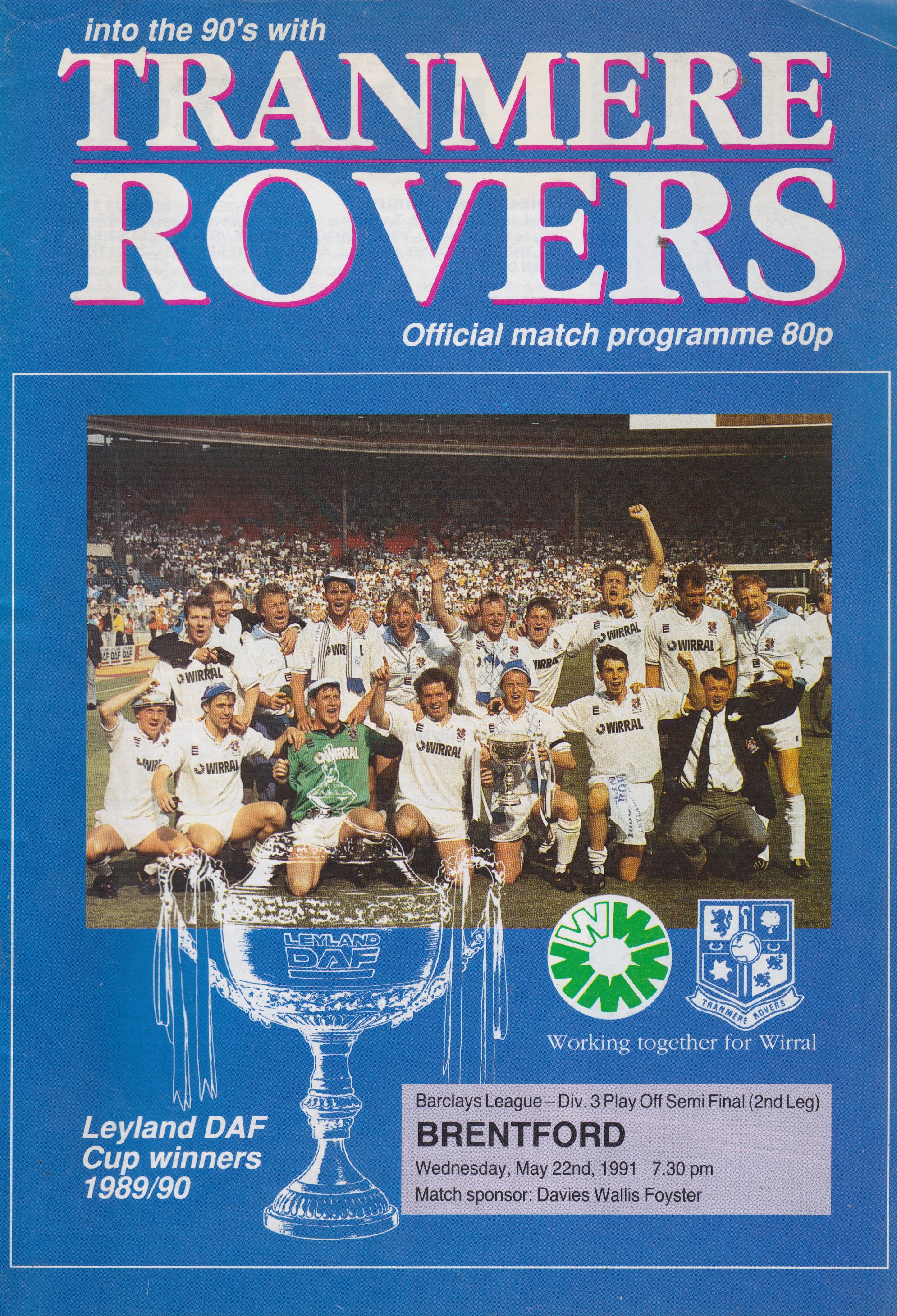 Match Programme for 22/05/1991