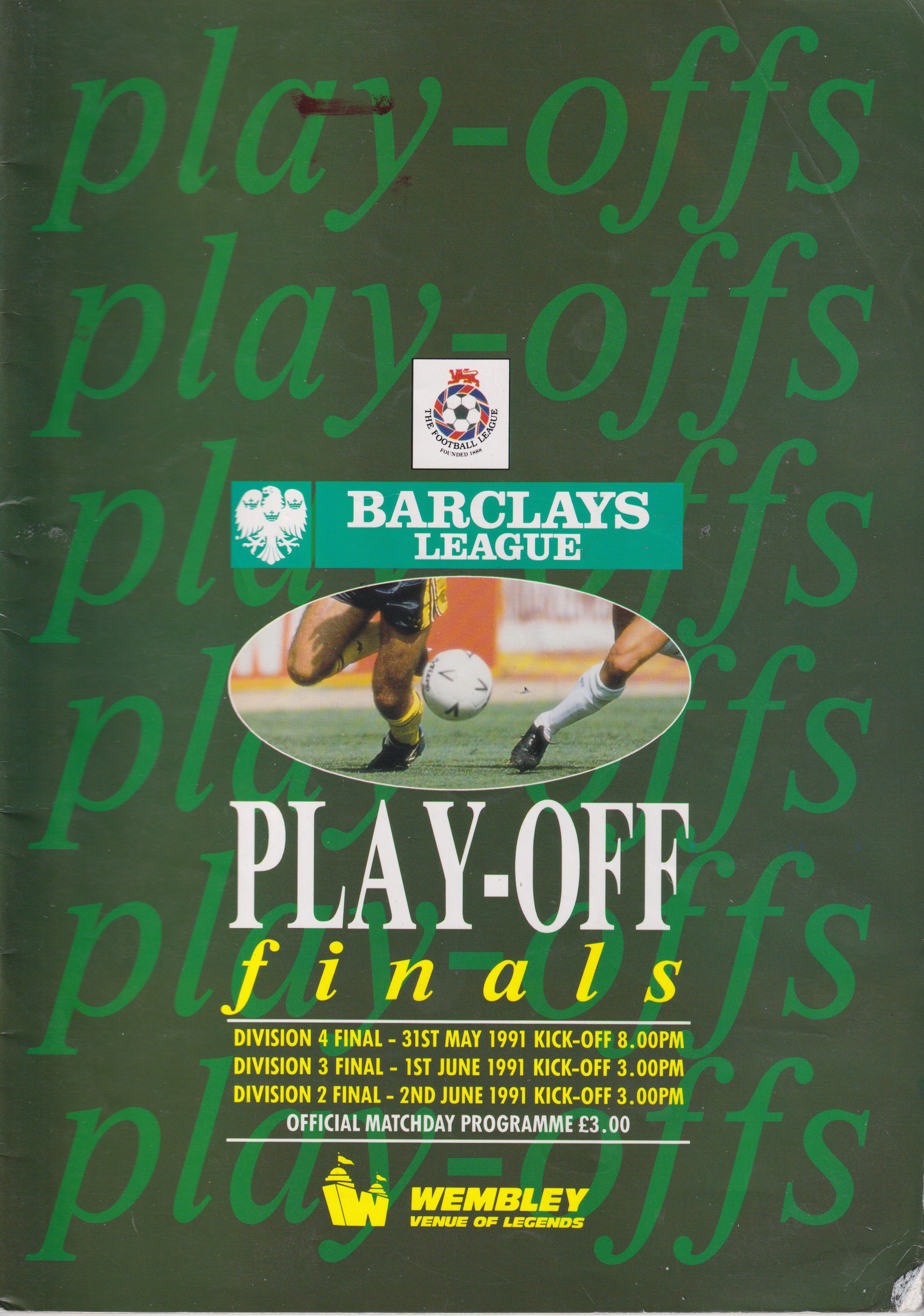 Match Programme for 01/06/1991