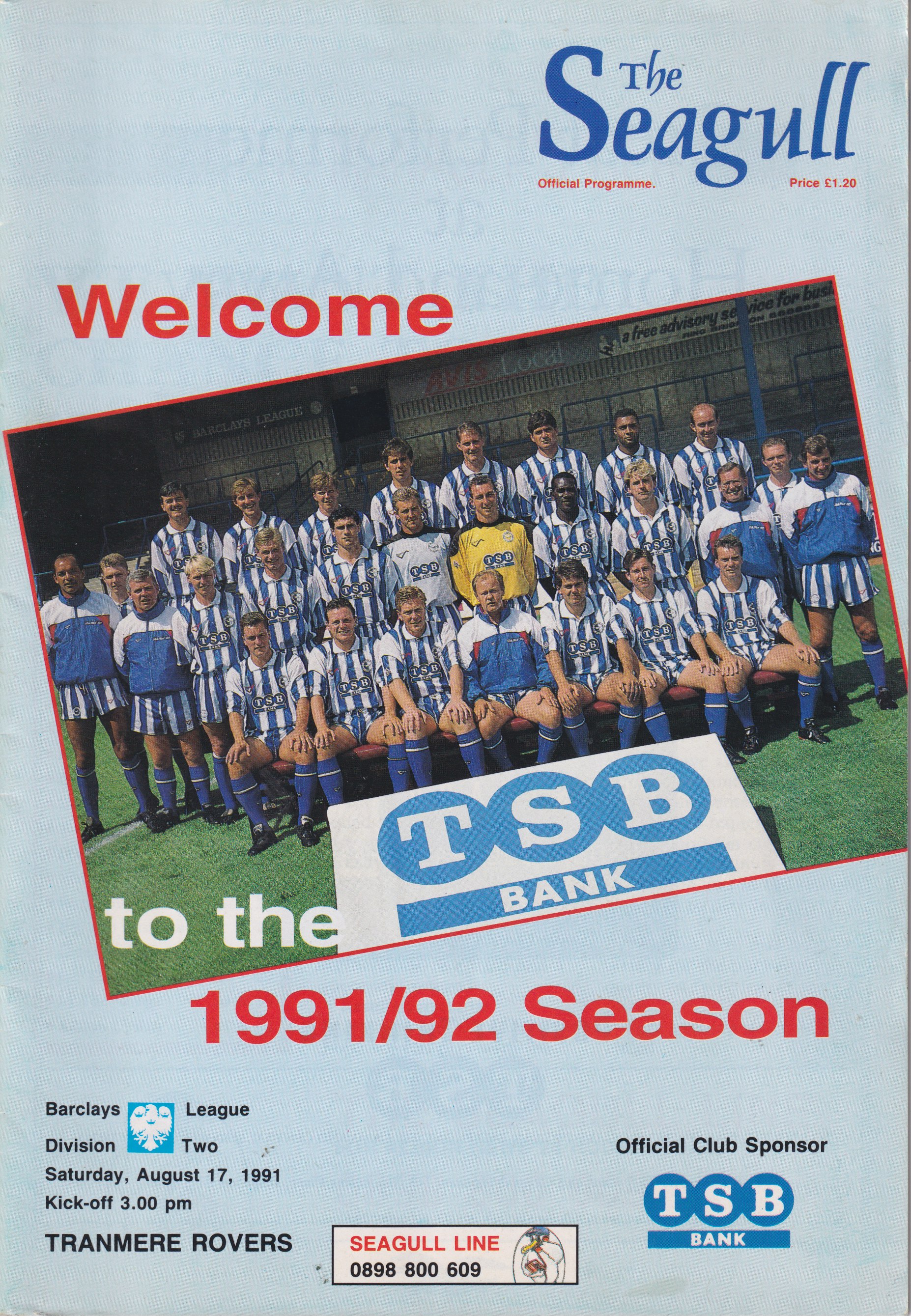 Match Programme for 17/08/1991