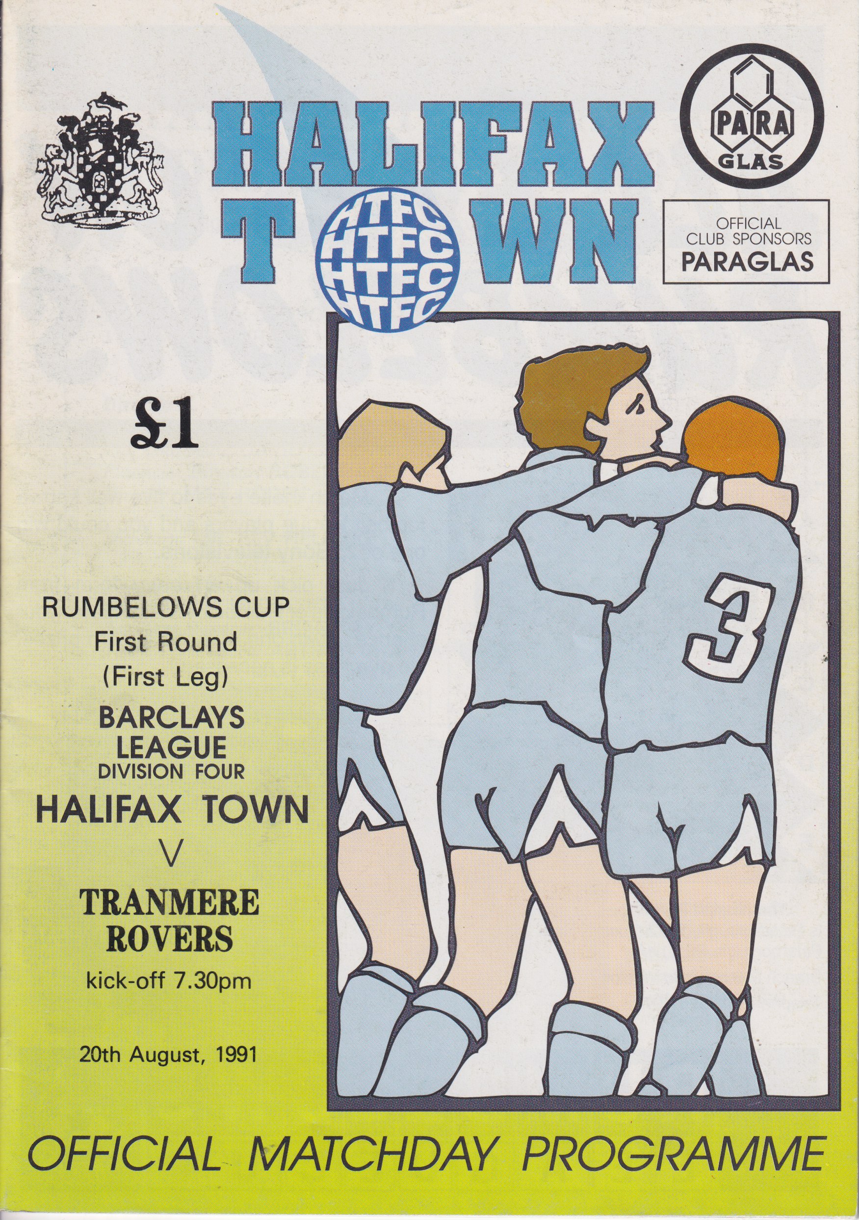 Match Programme for 20/08/1991