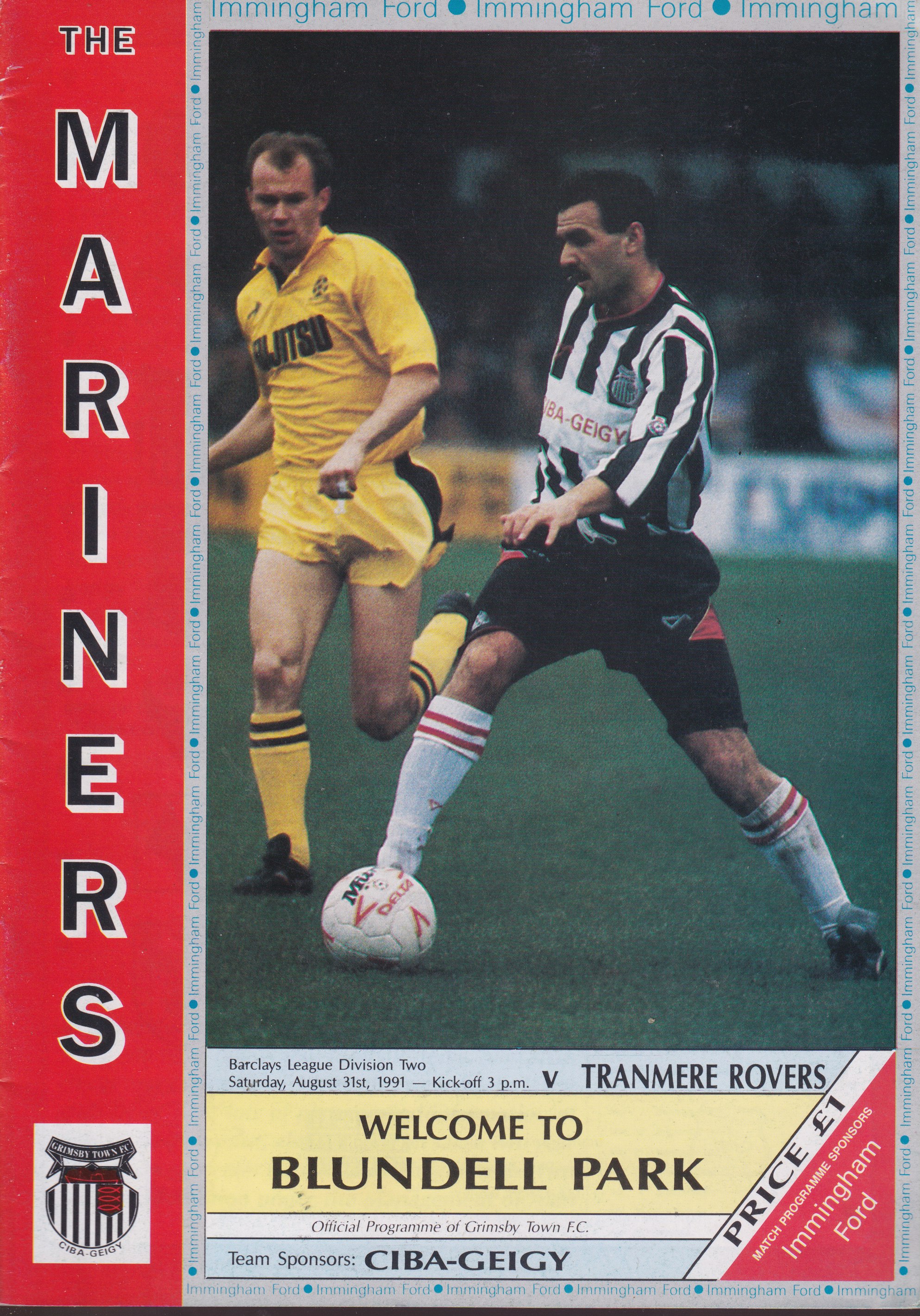 Match Programme for 31/08/1991