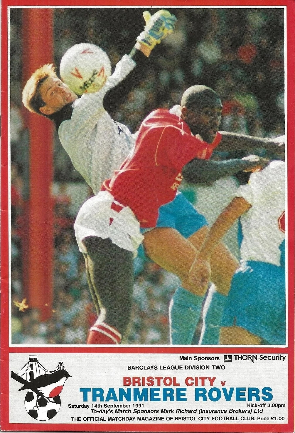Match Programme for 14/09/1991