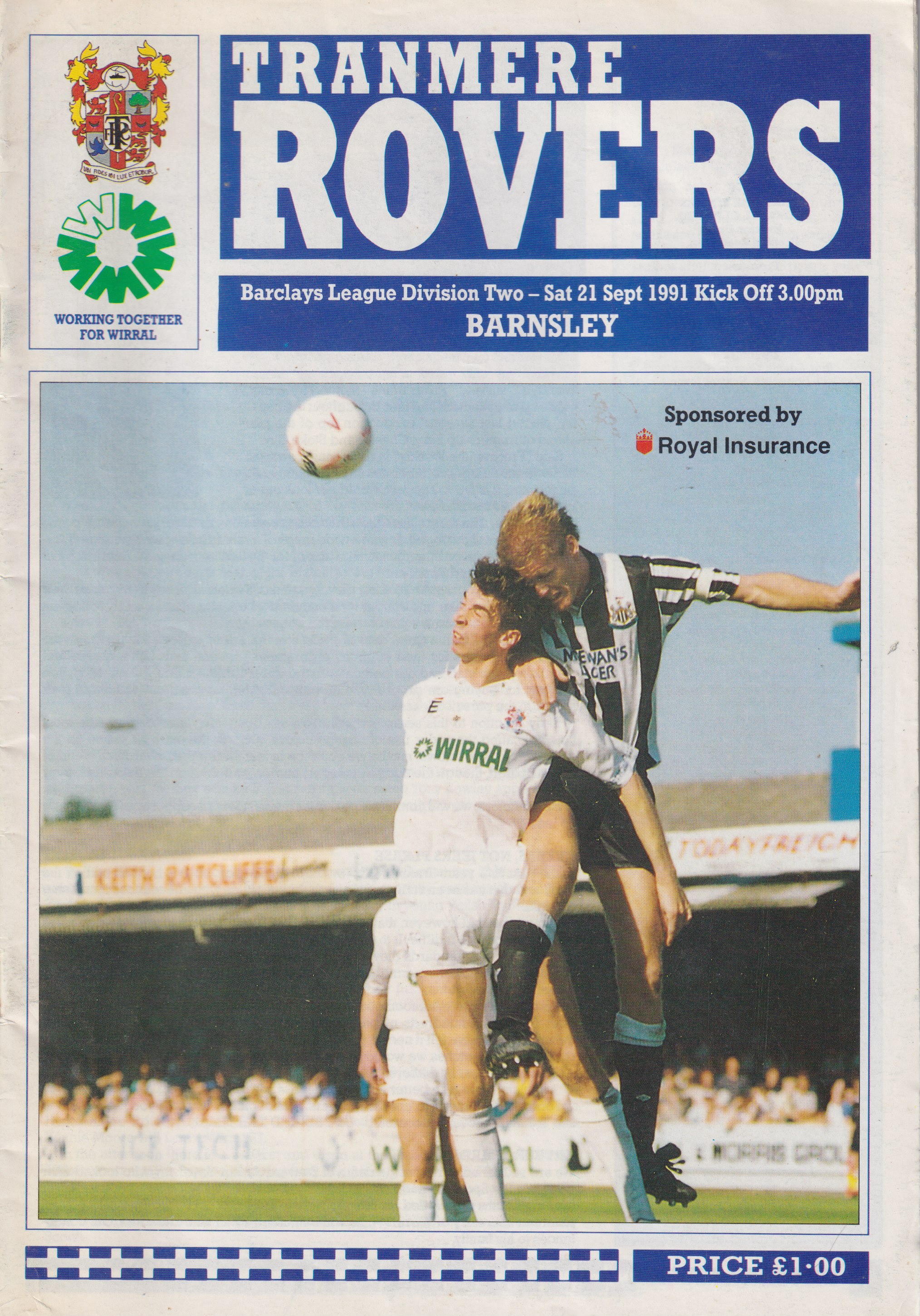 Match Programme for 21/09/1991