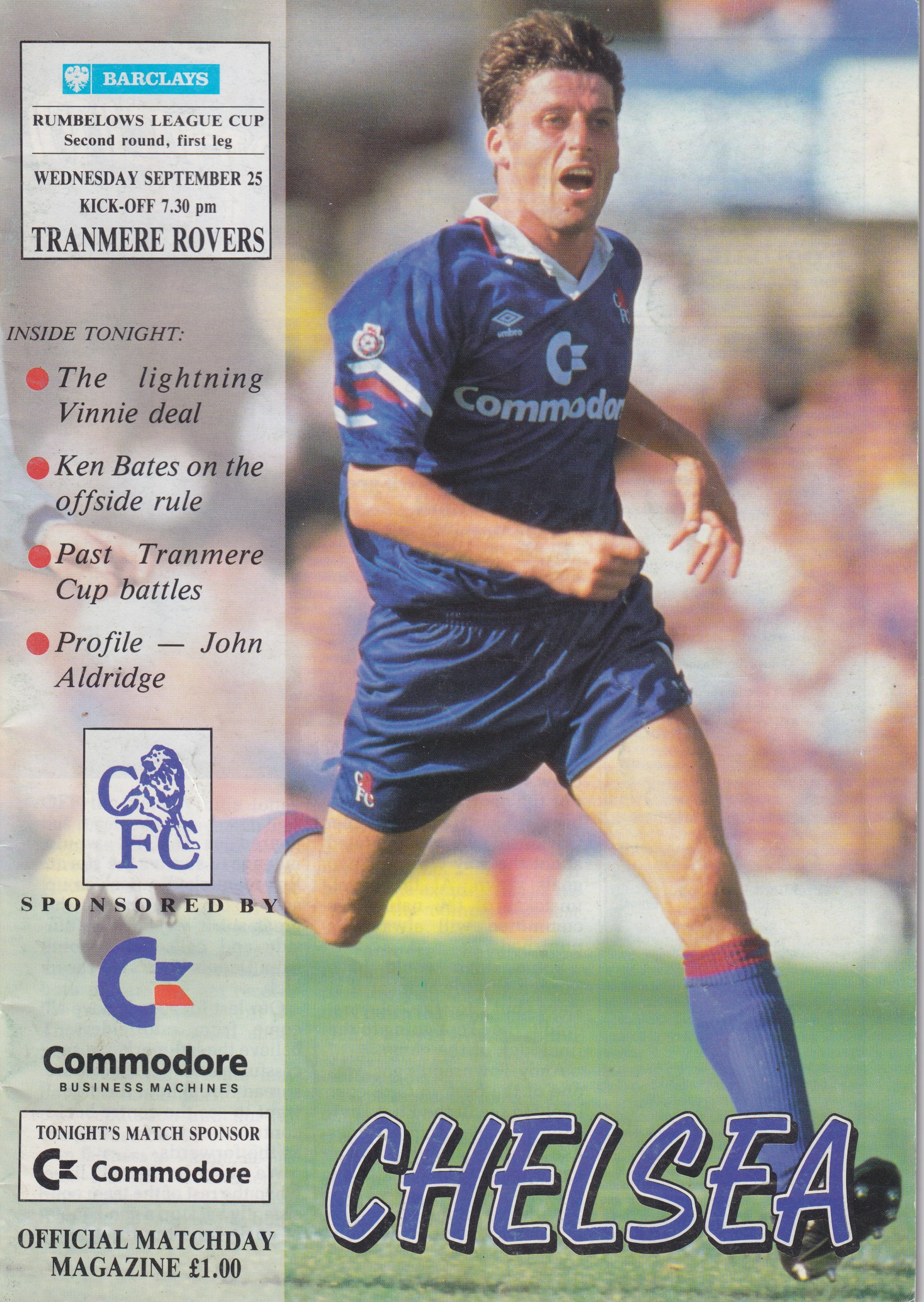 Match Programme for 25/09/1991