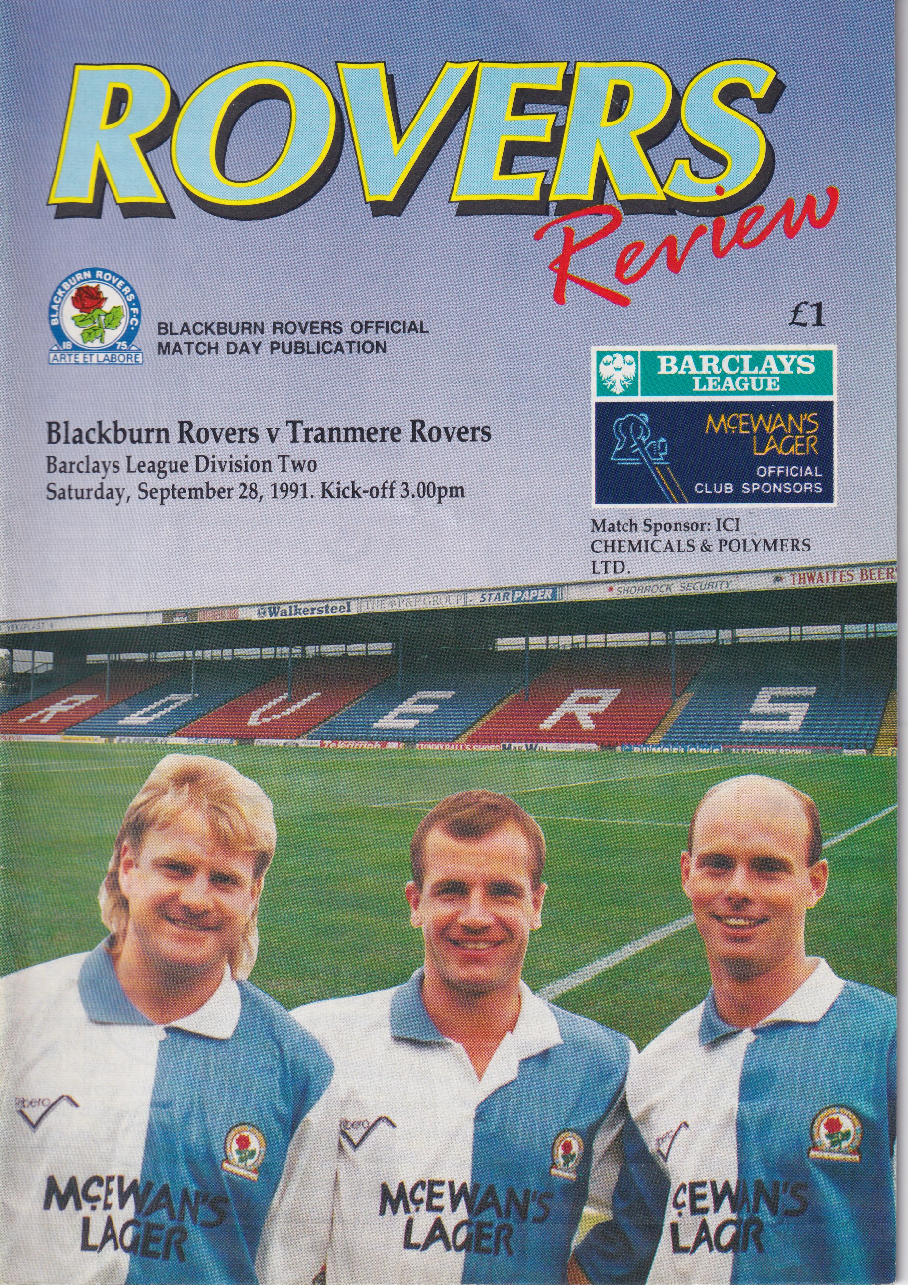 Match Programme for 28/09/1991