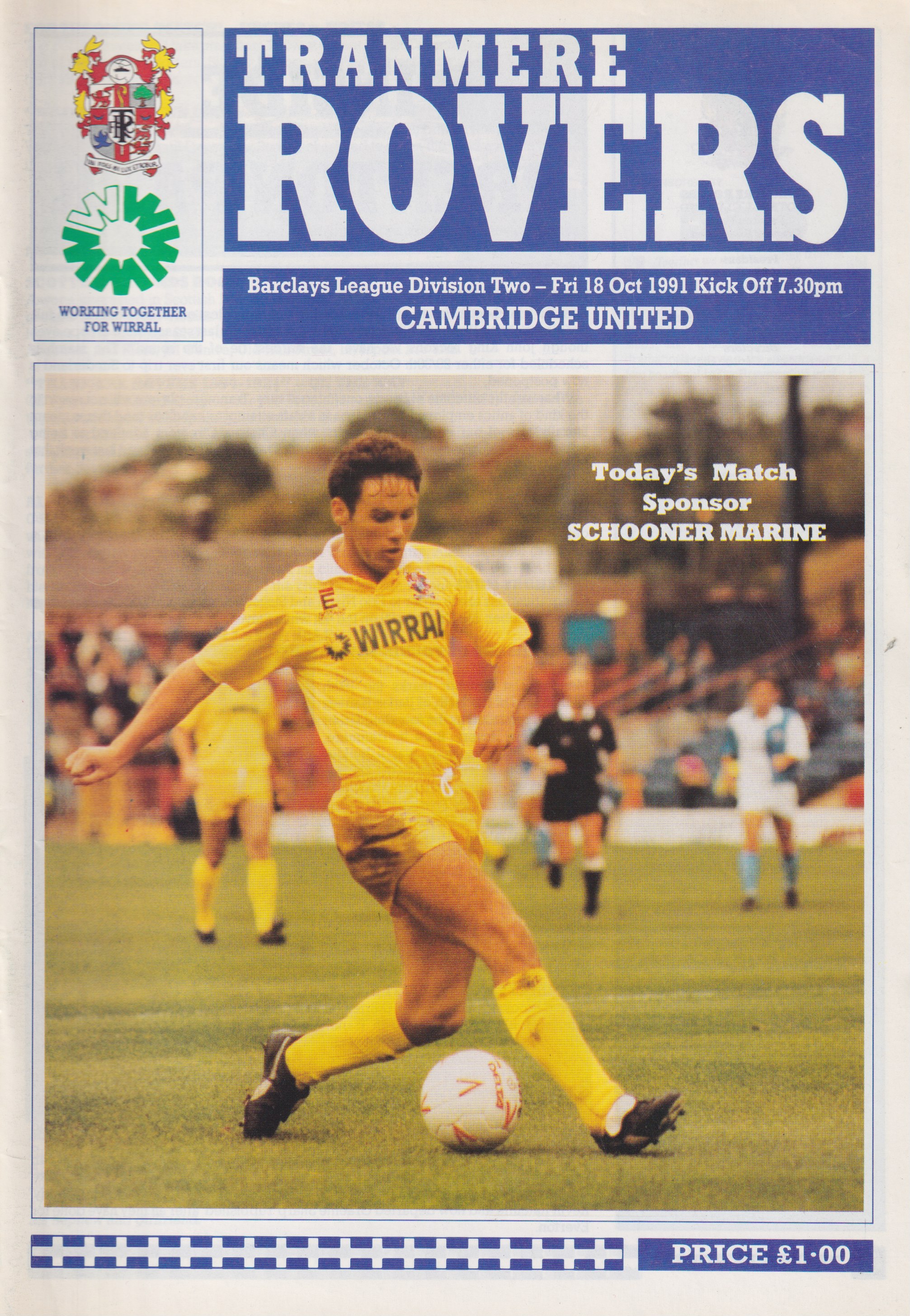 Match Programme for 18/10/1991