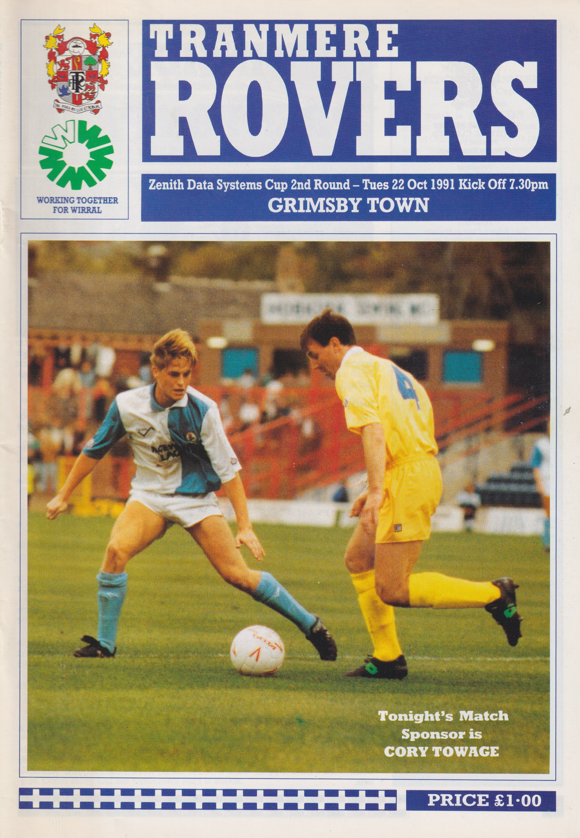 Match Programme for 22/10/1991