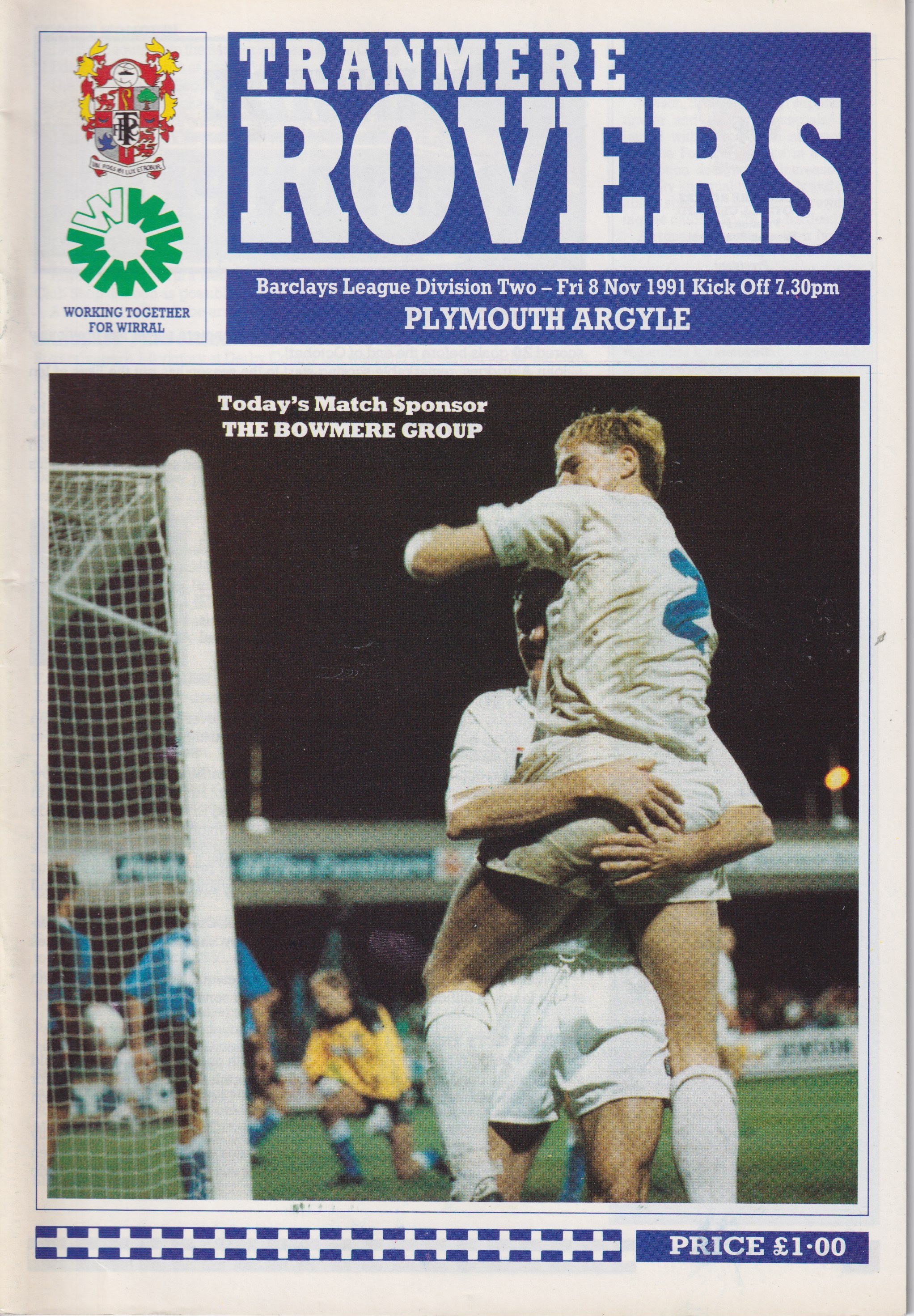 Match Programme for 08/11/1991