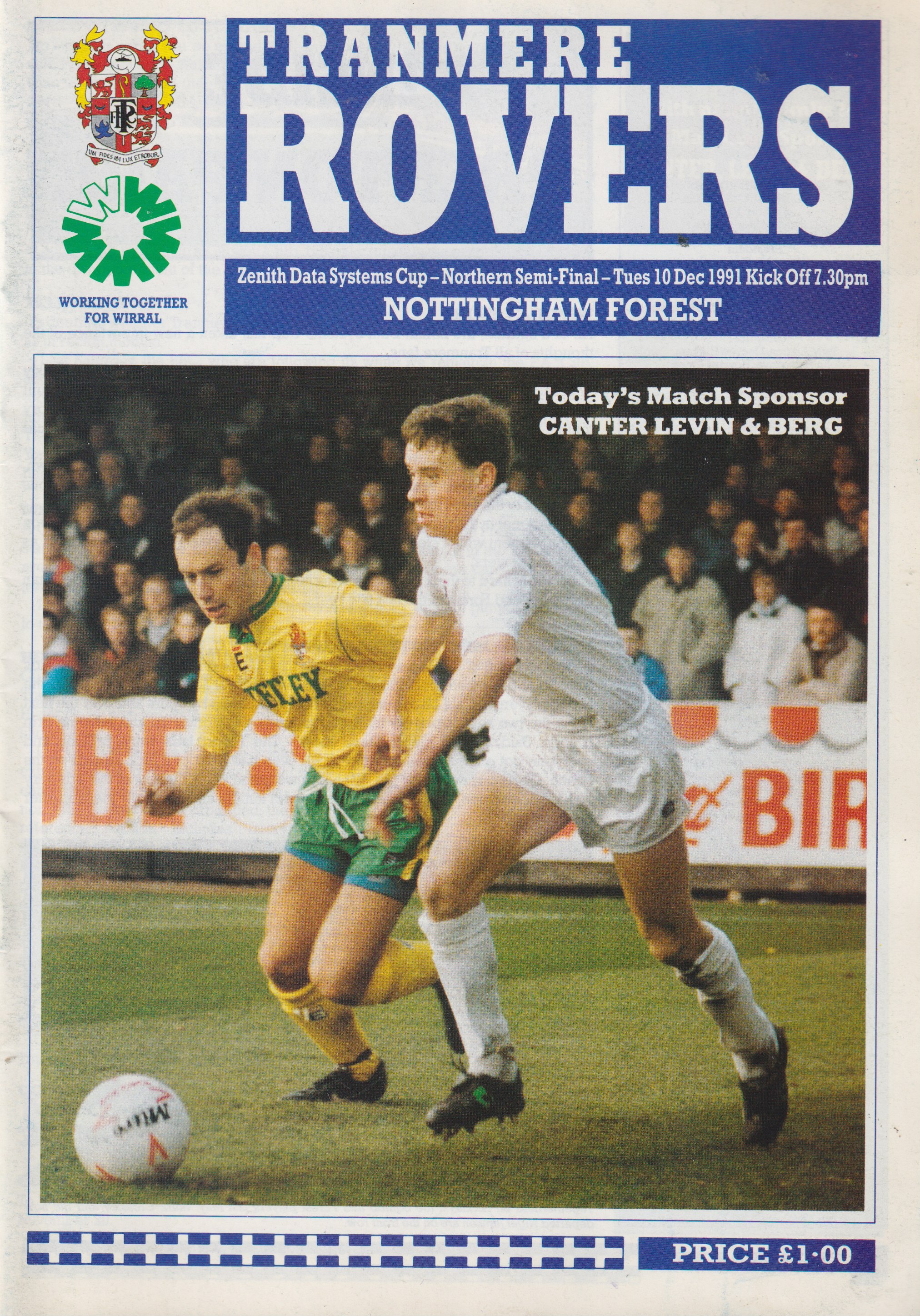 Match Programme for 10/12/1991