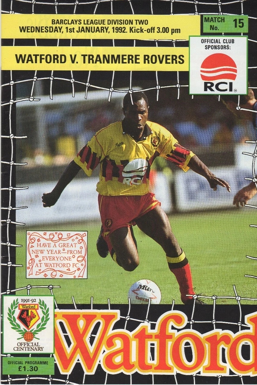 Match Programme for 01/01/1992