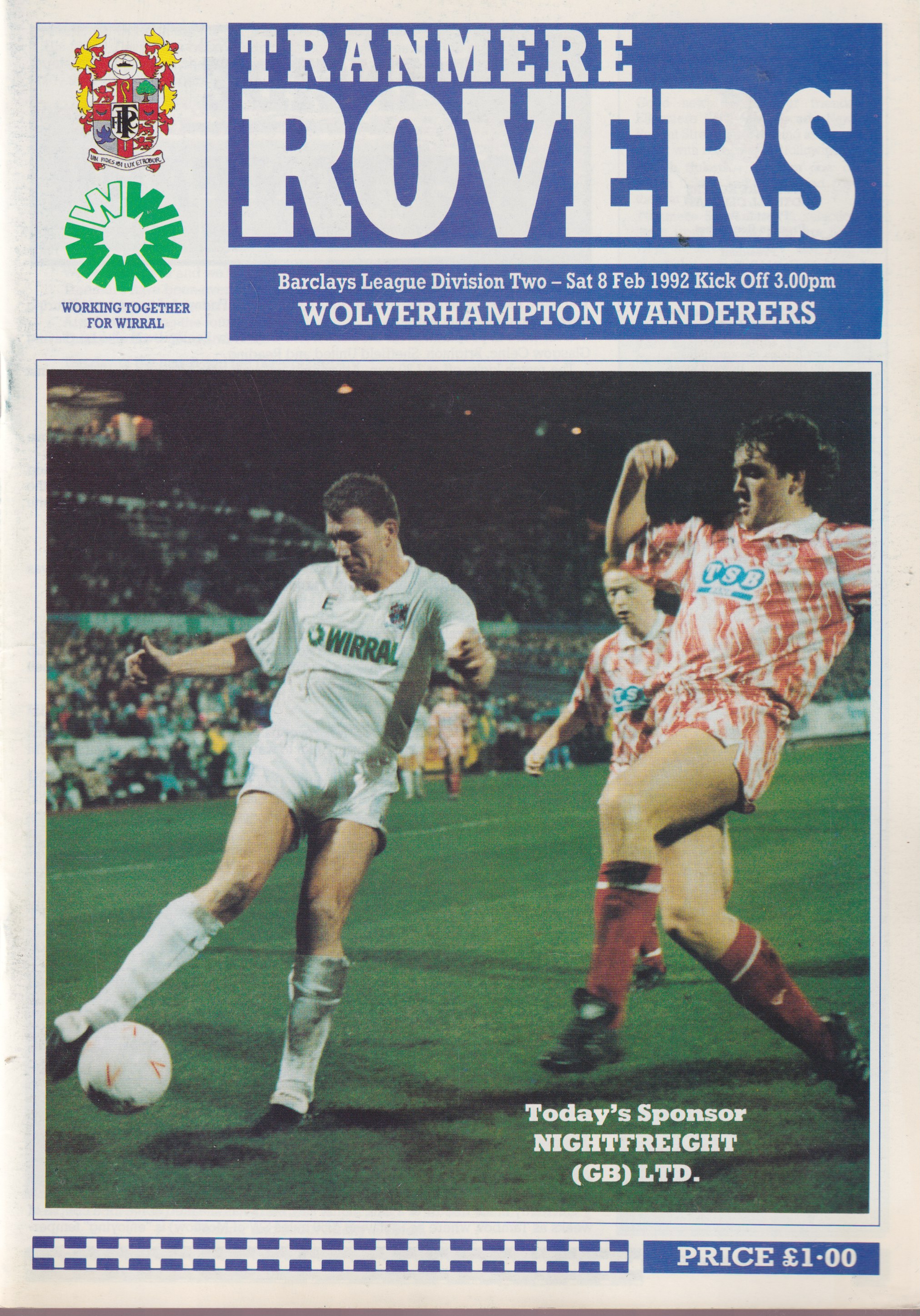 Match Programme for 08/02/1992