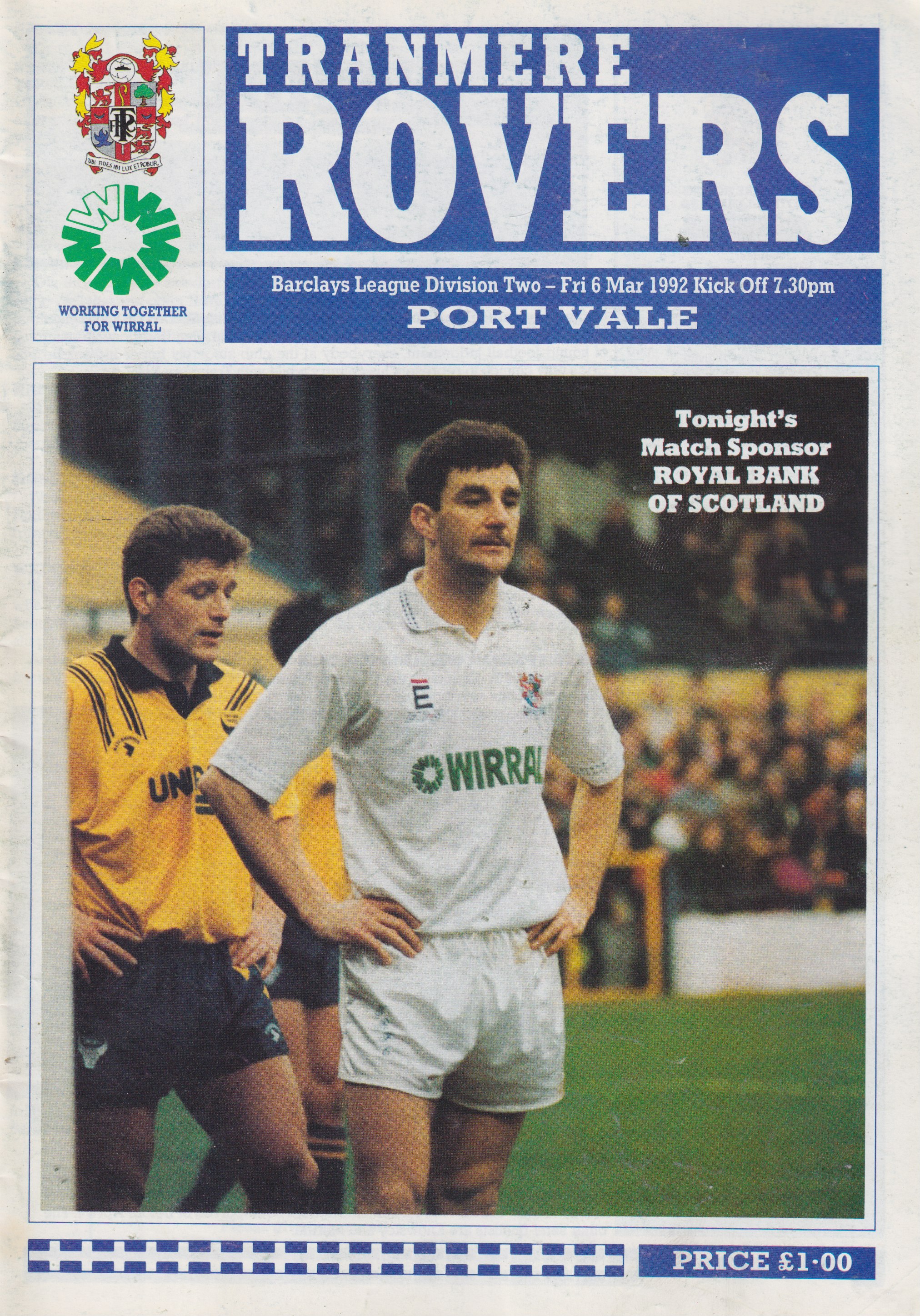 Match Programme for 06/03/1992