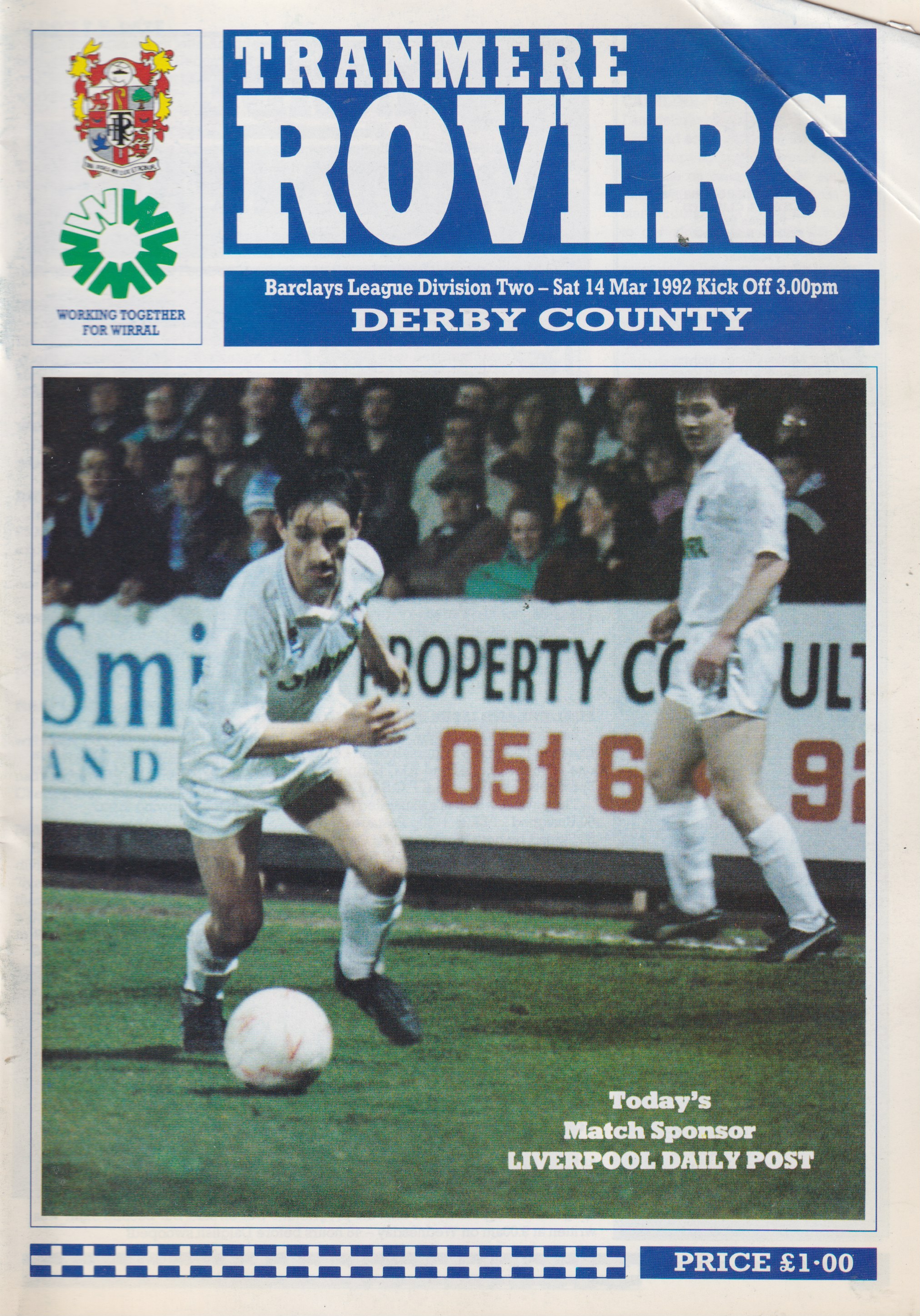 Match Programme for 14/03/1992