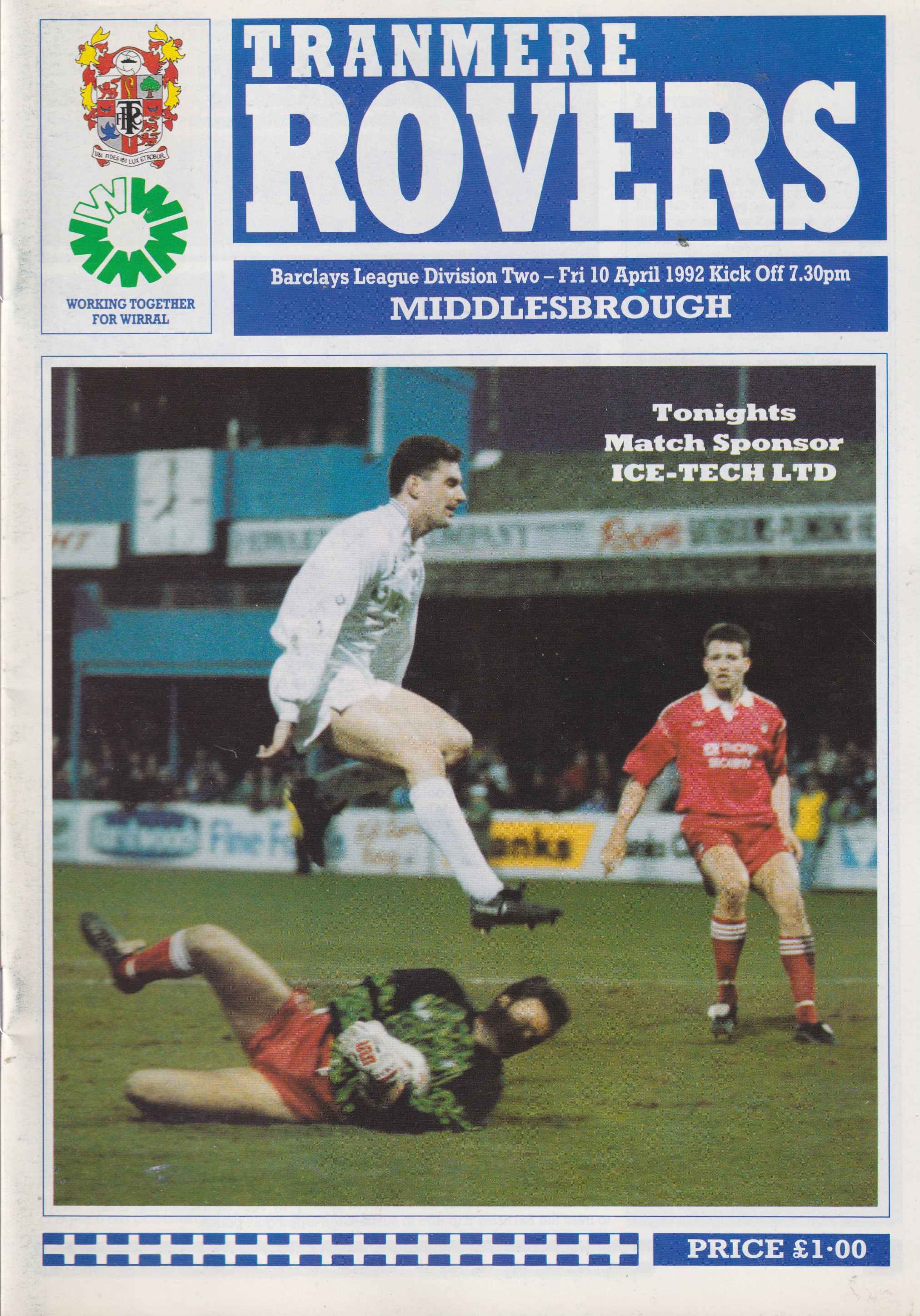 Match Programme for 10/04/1992