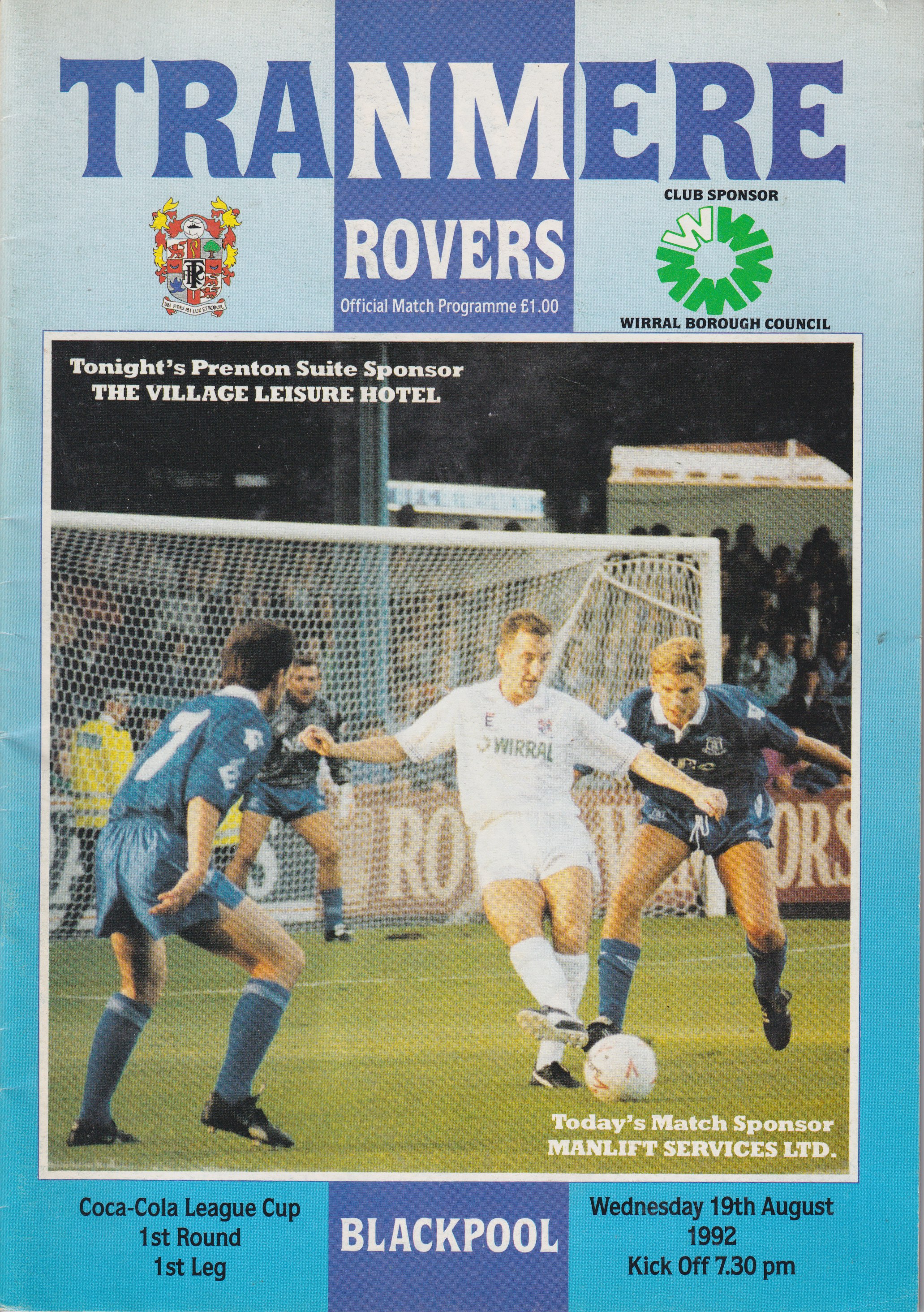 Match Programme for 19/08/1992
