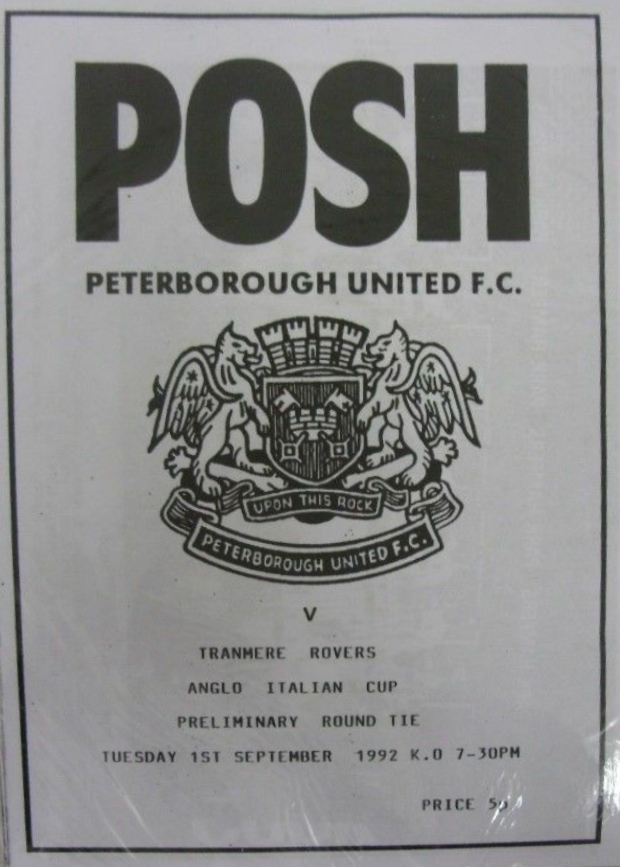 Match Programme for 01/09/1992