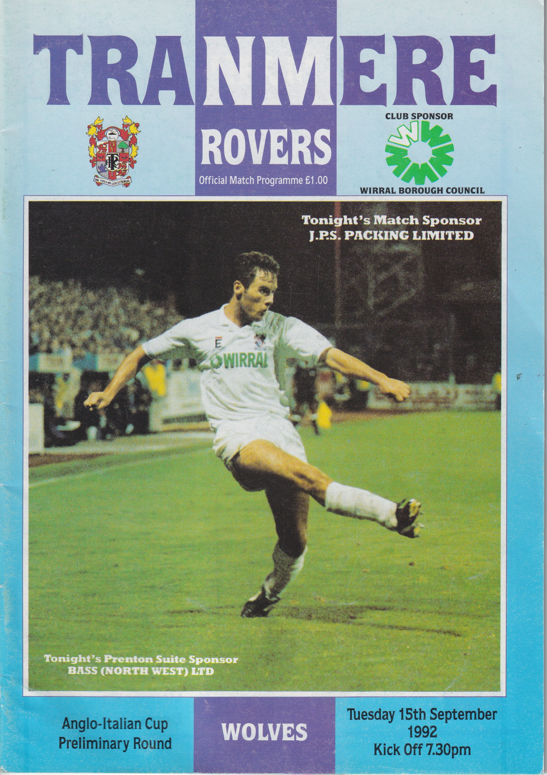 Match Programme for 15/09/1992