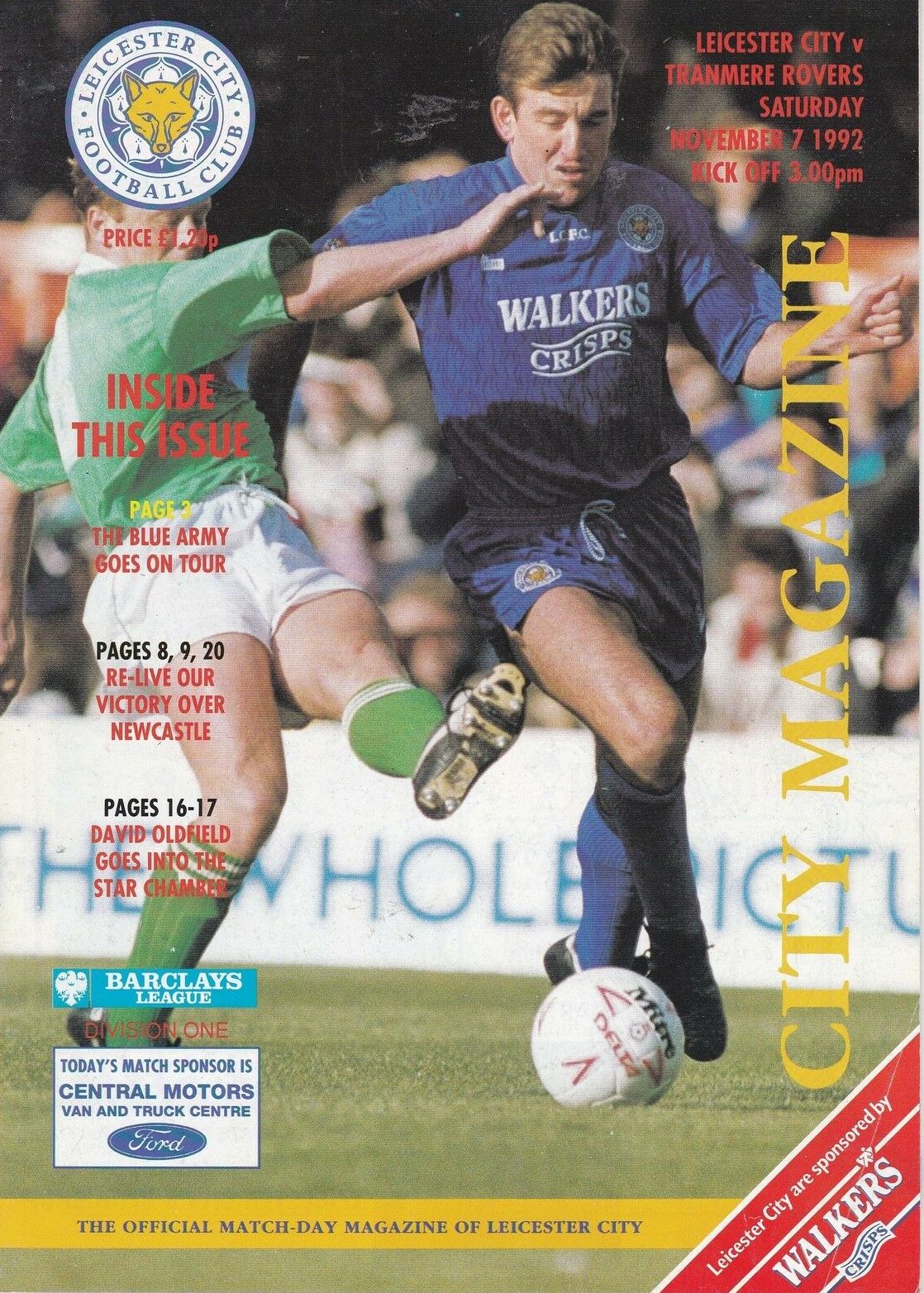 Match Programme for 07/11/1992