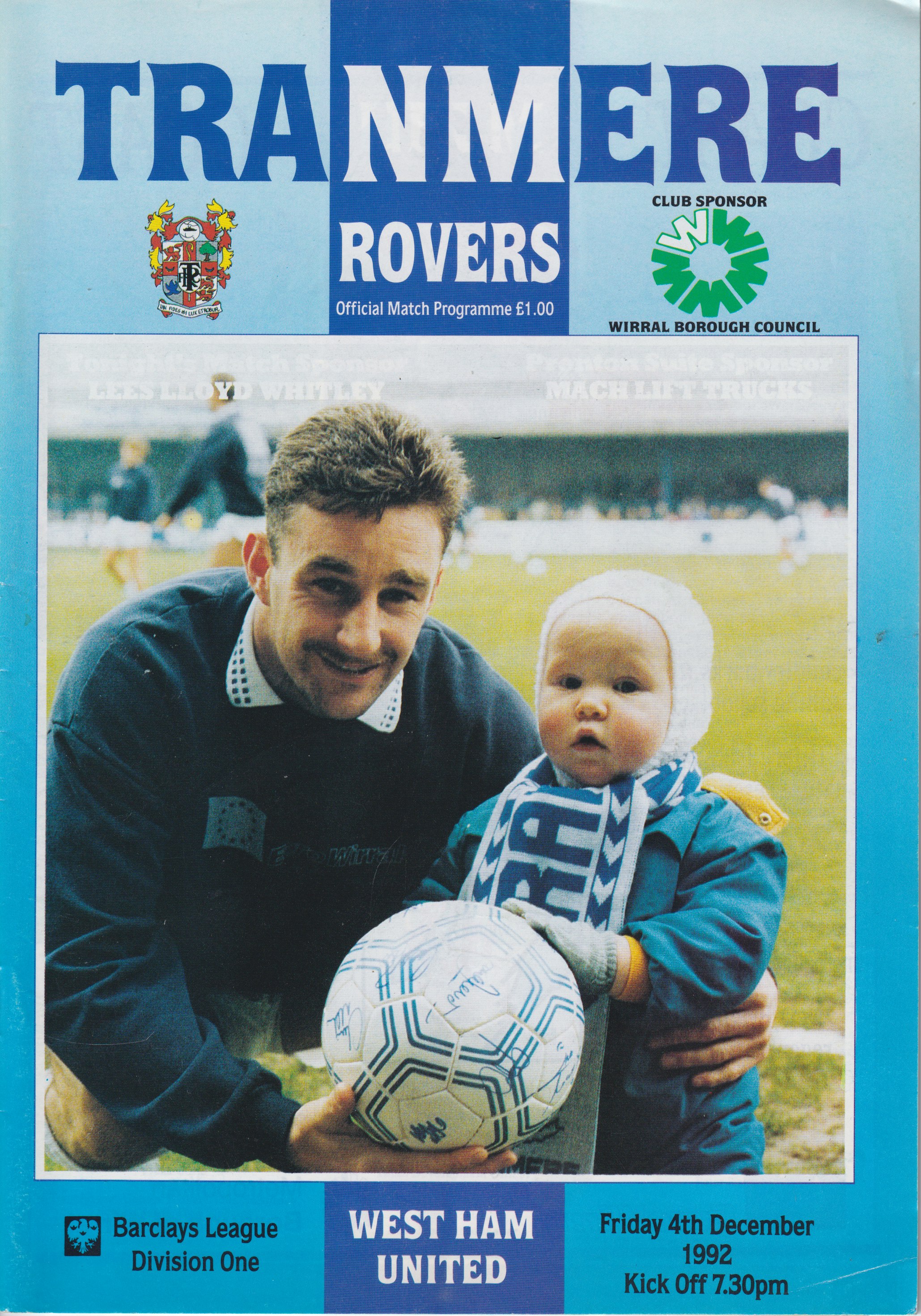 Match Programme for 04/12/1992