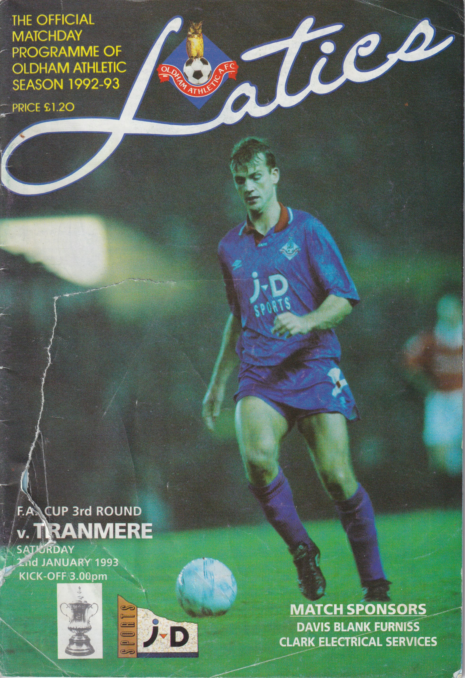 Match Programme for 02/01/1993
