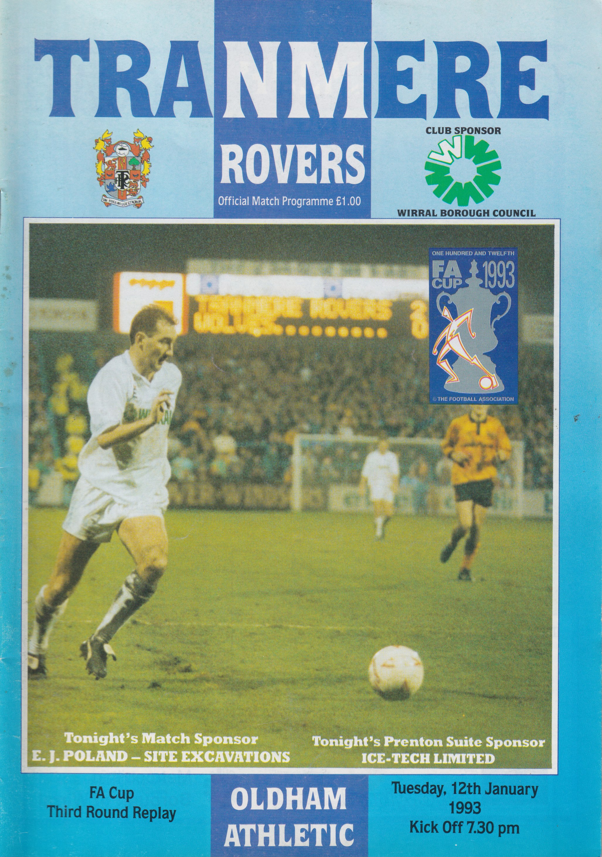 Match Programme for 12/01/1993