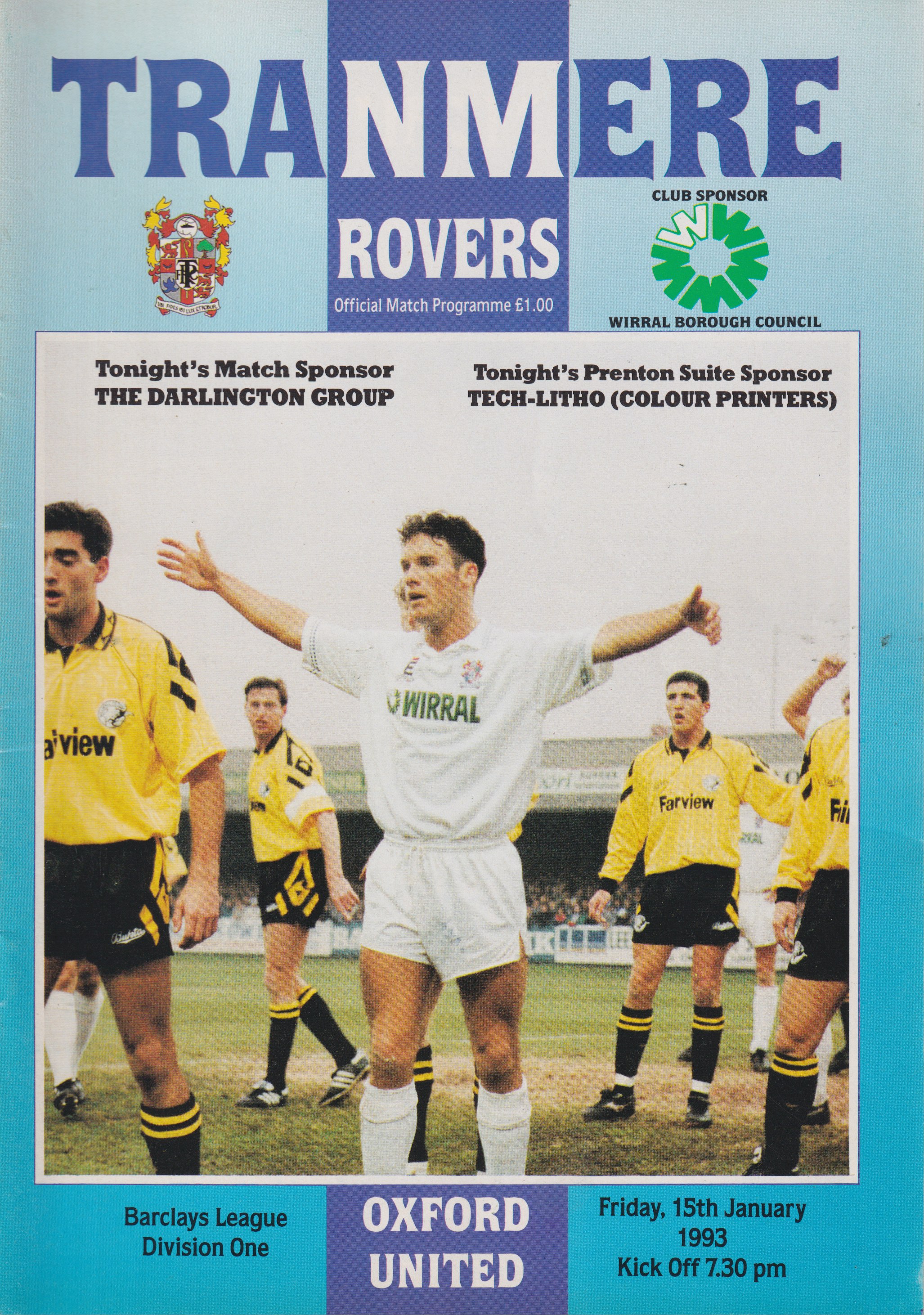Match Programme for 15/01/1993