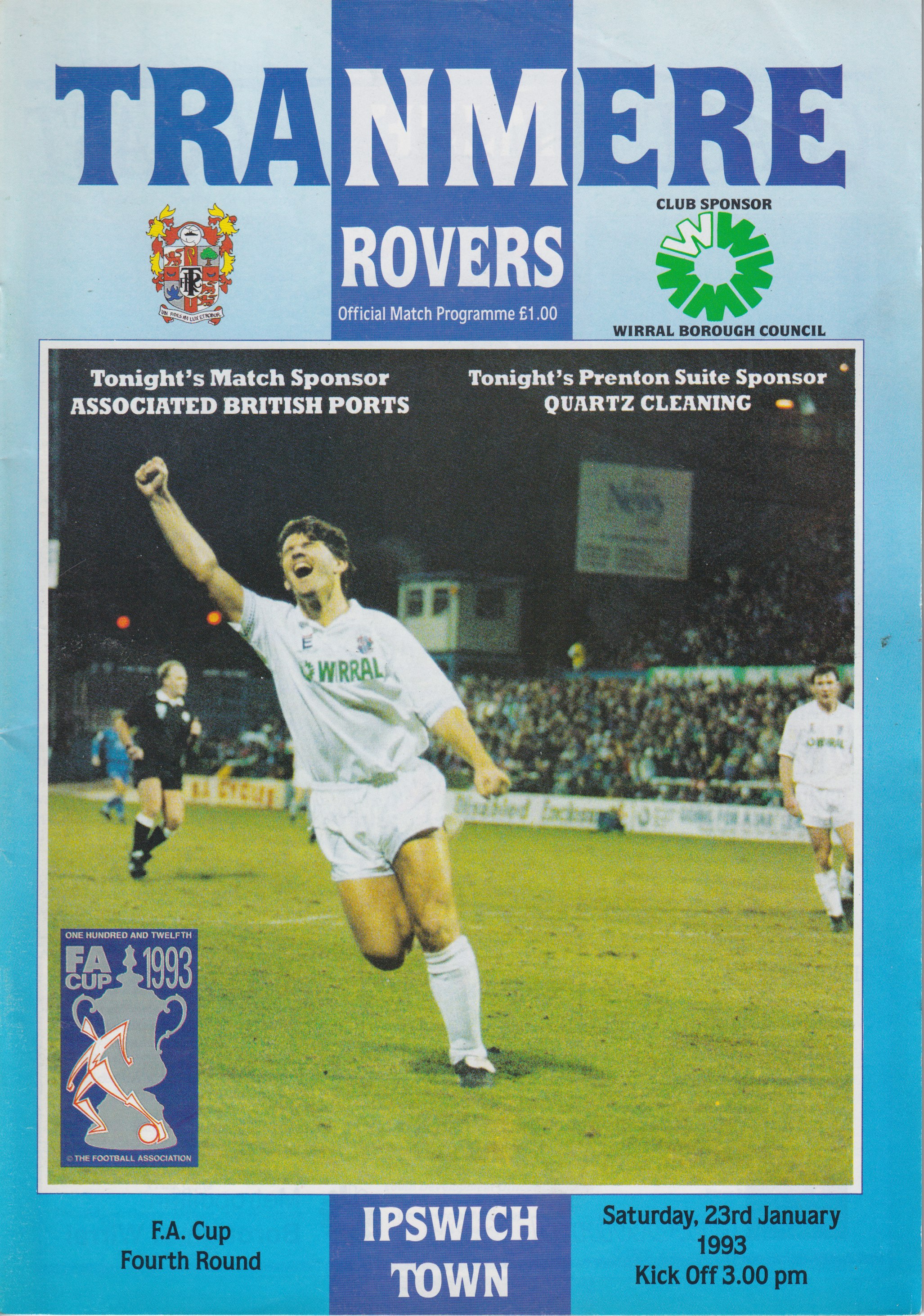 Match Programme for 23/01/1993