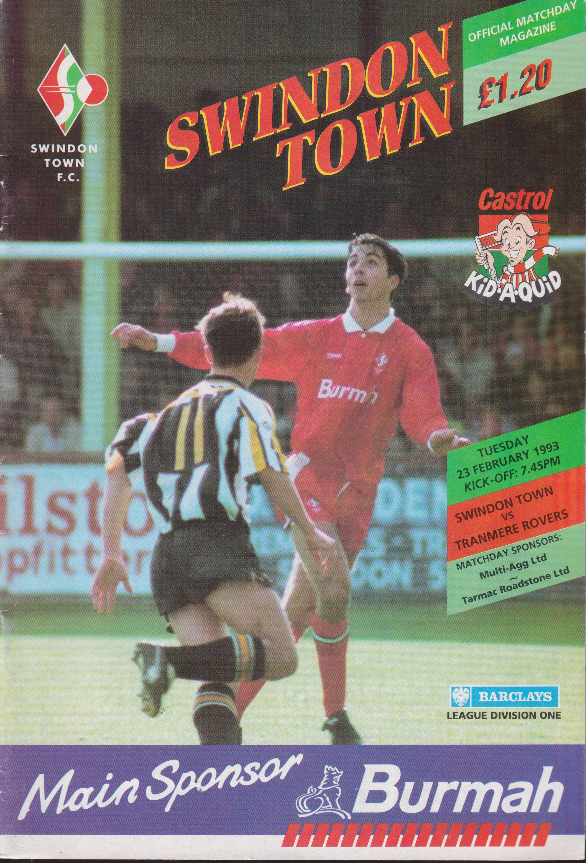 Match Programme for 23/02/1993