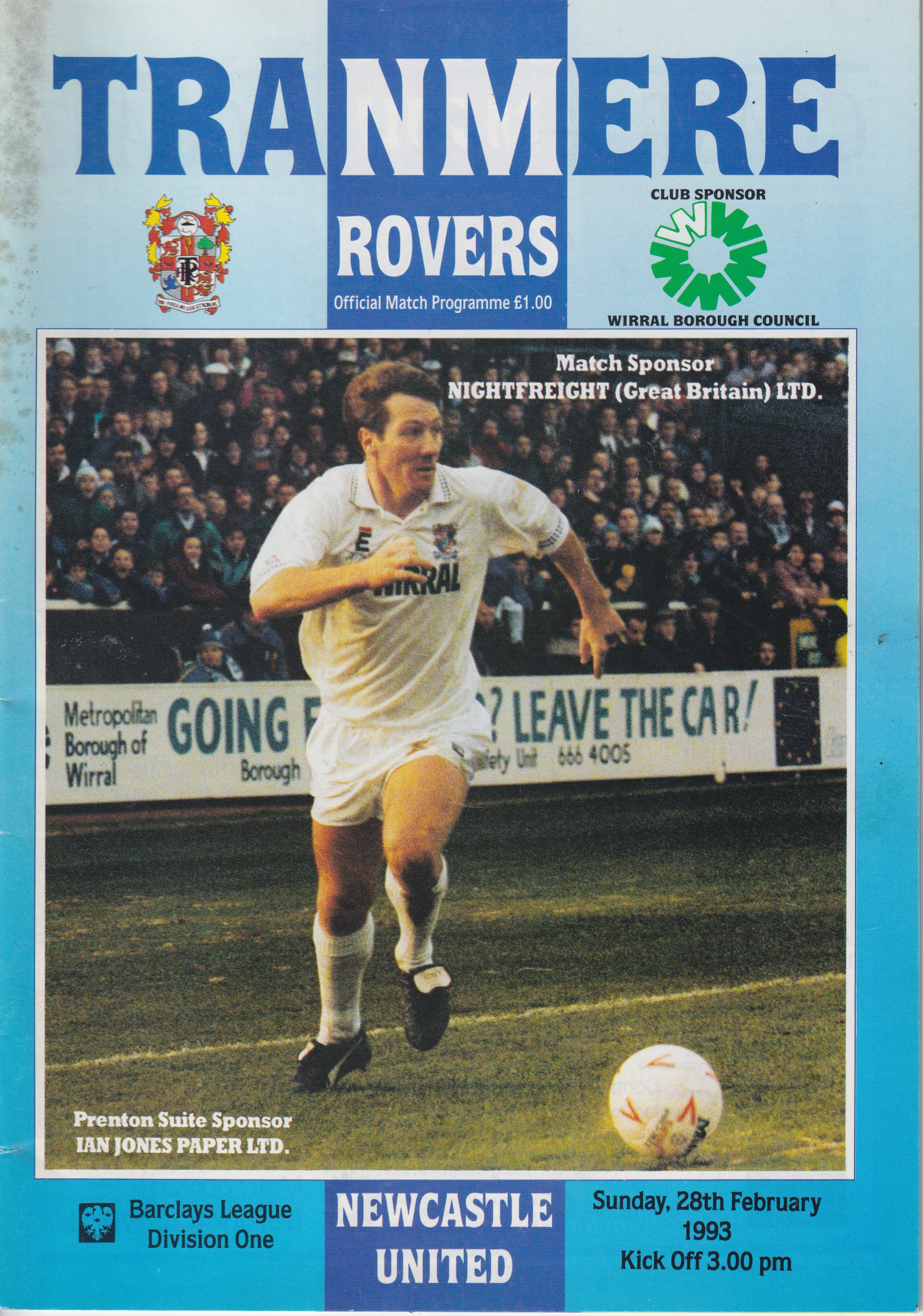 Match Programme for 28/02/1993