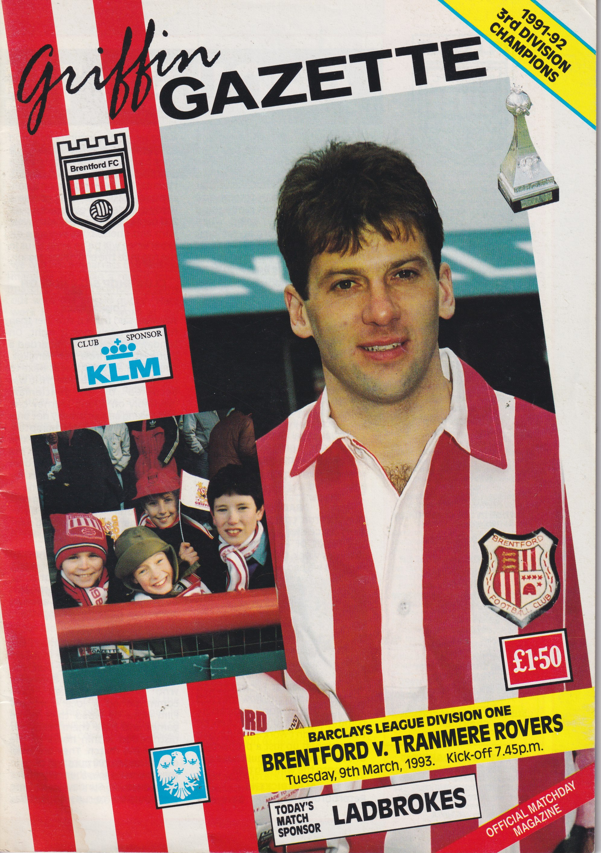 Match Programme for 09/03/1993