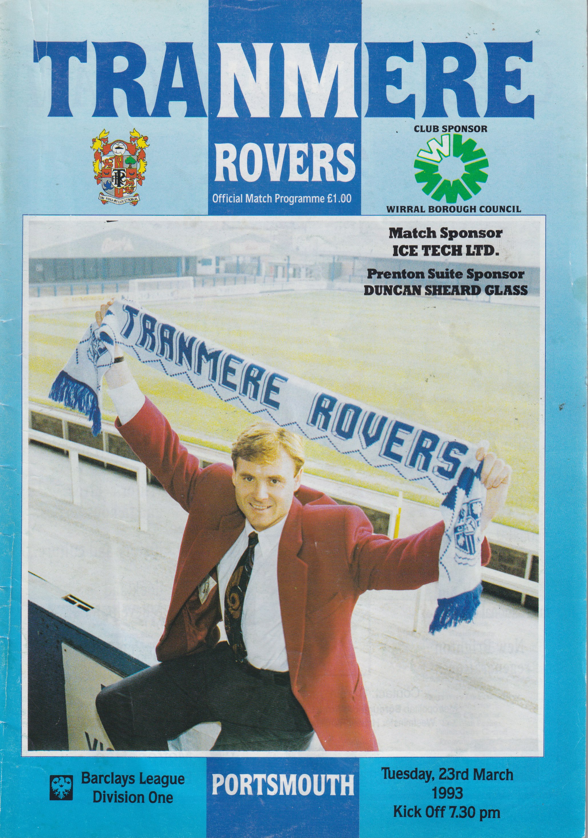 Match Programme for 23/03/1993