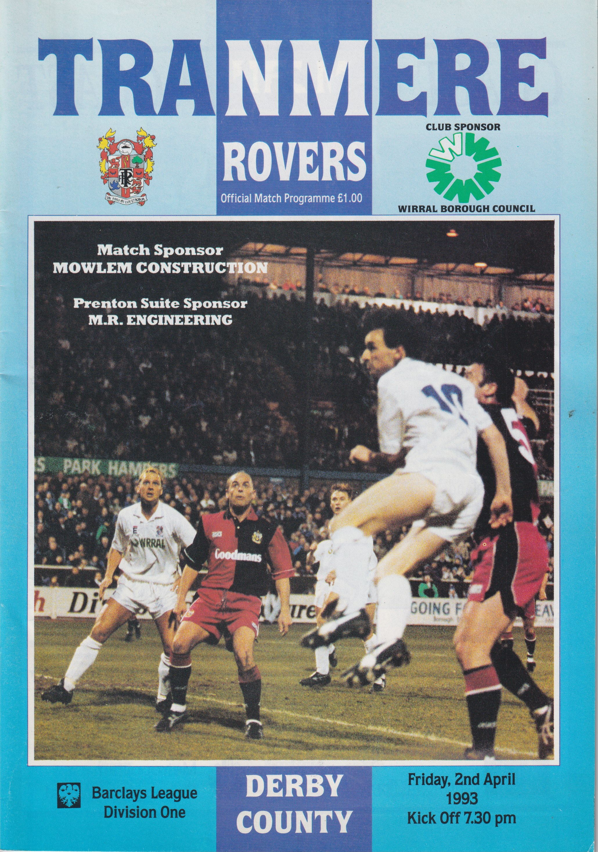 Match Programme for 02/04/1993