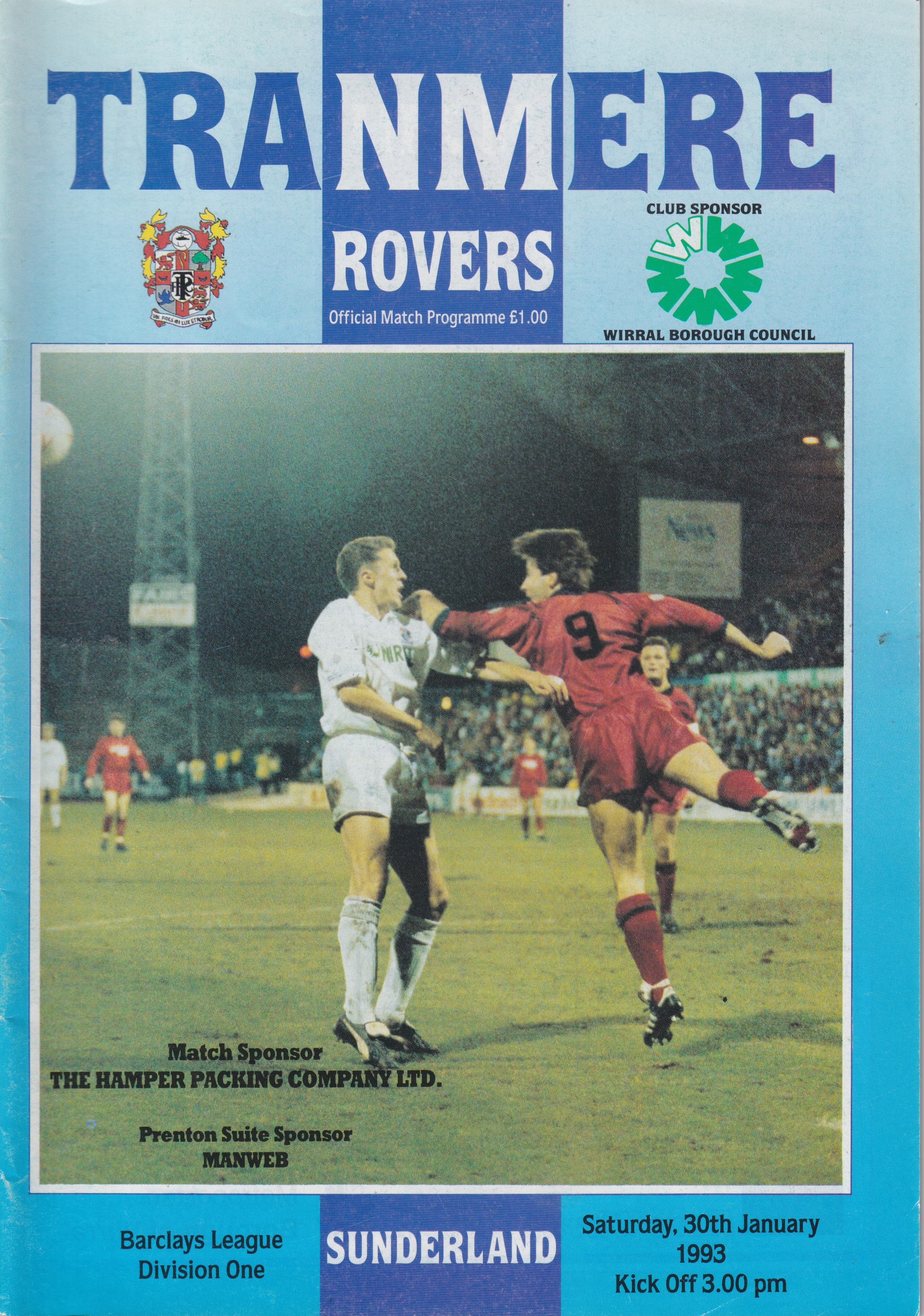 Match Programme for 04/05/1993
