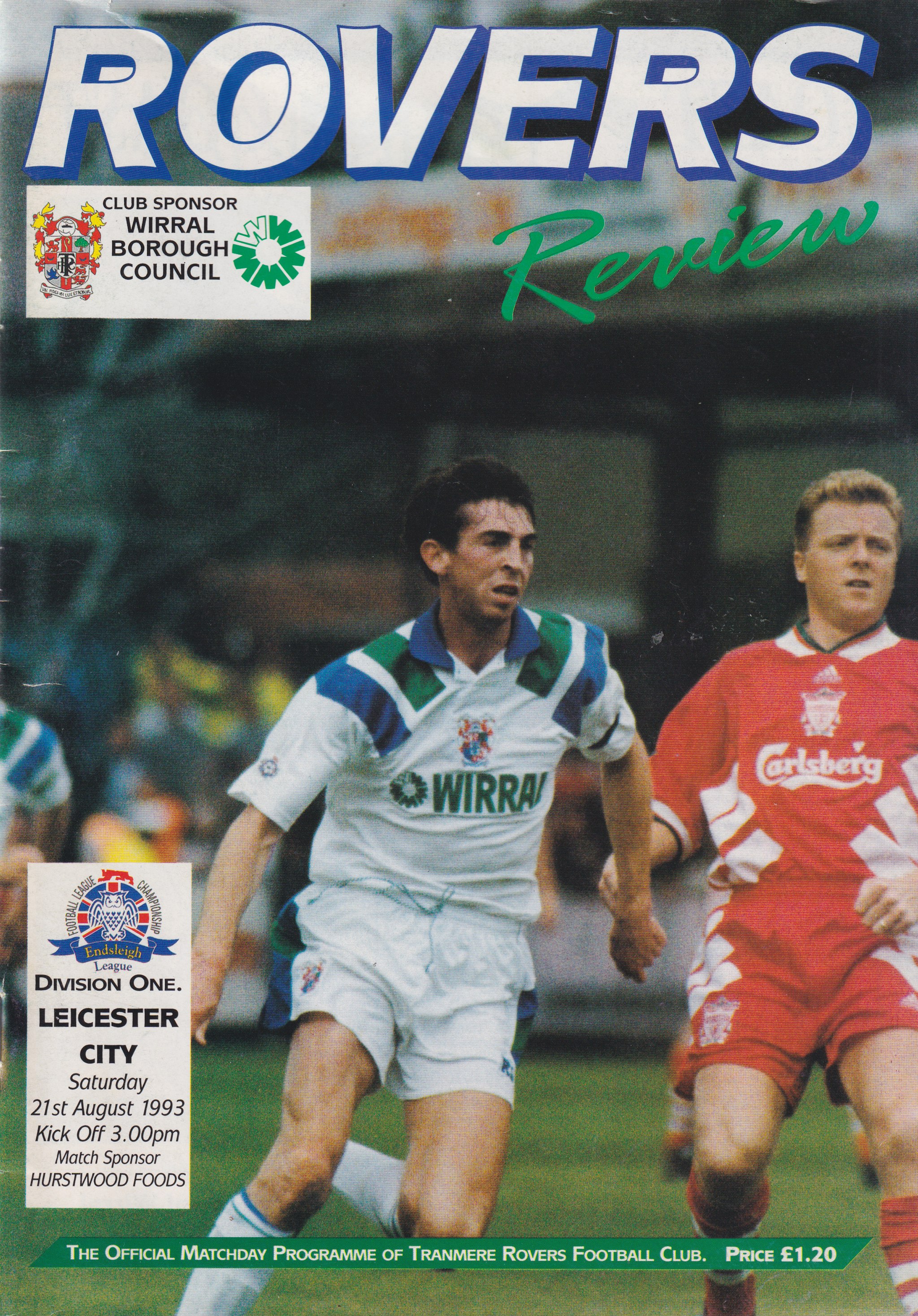 Match Programme for 21/08/1993
