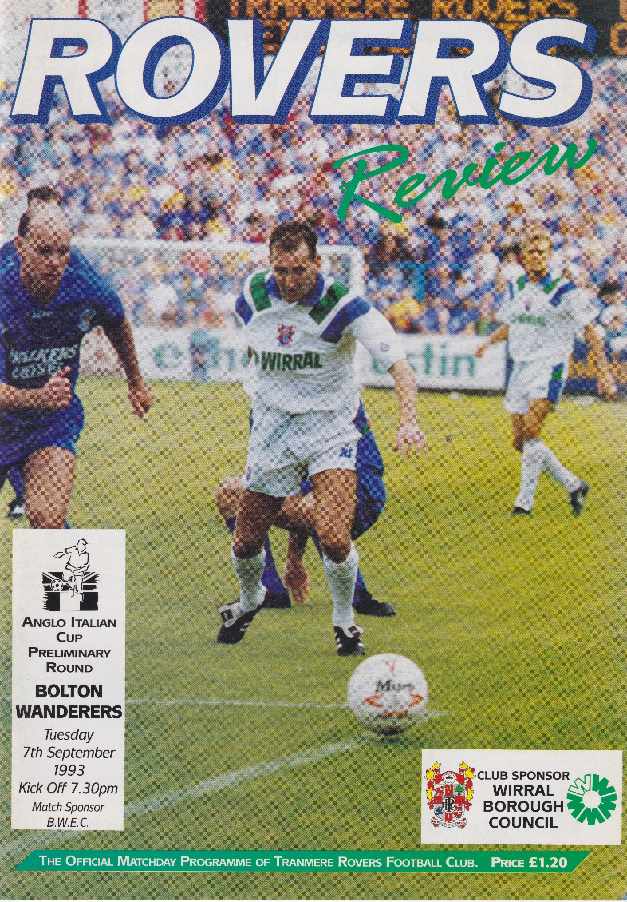 Match Programme for 07/09/1993