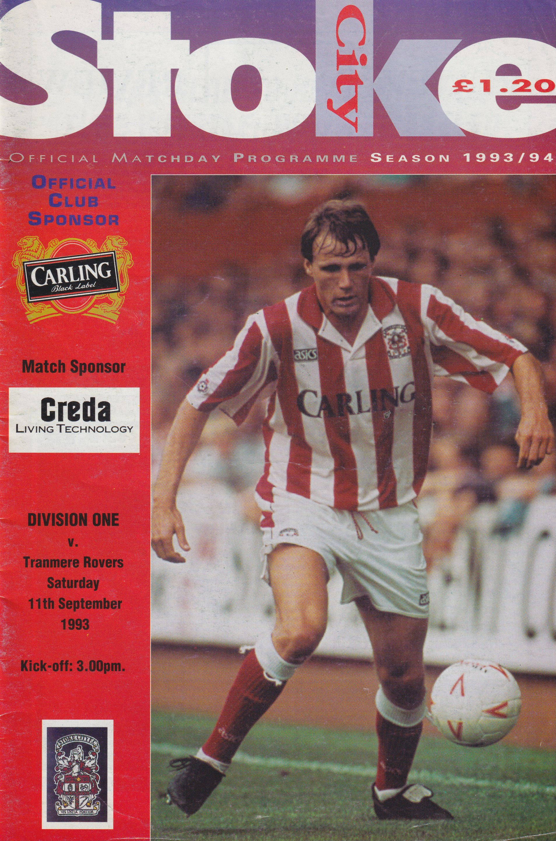 Match Programme for 11/09/1993