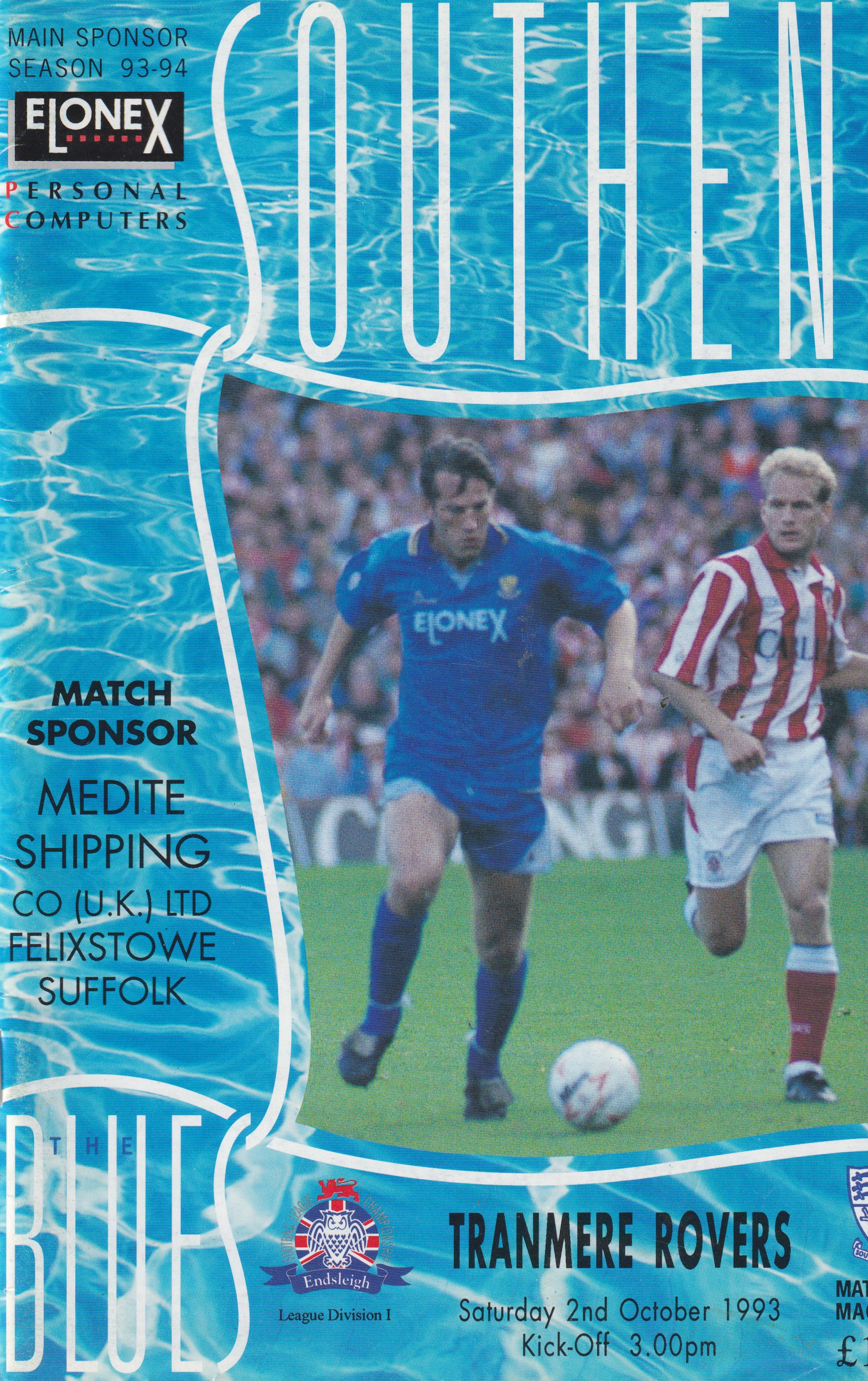 Match Programme for 02/10/1993