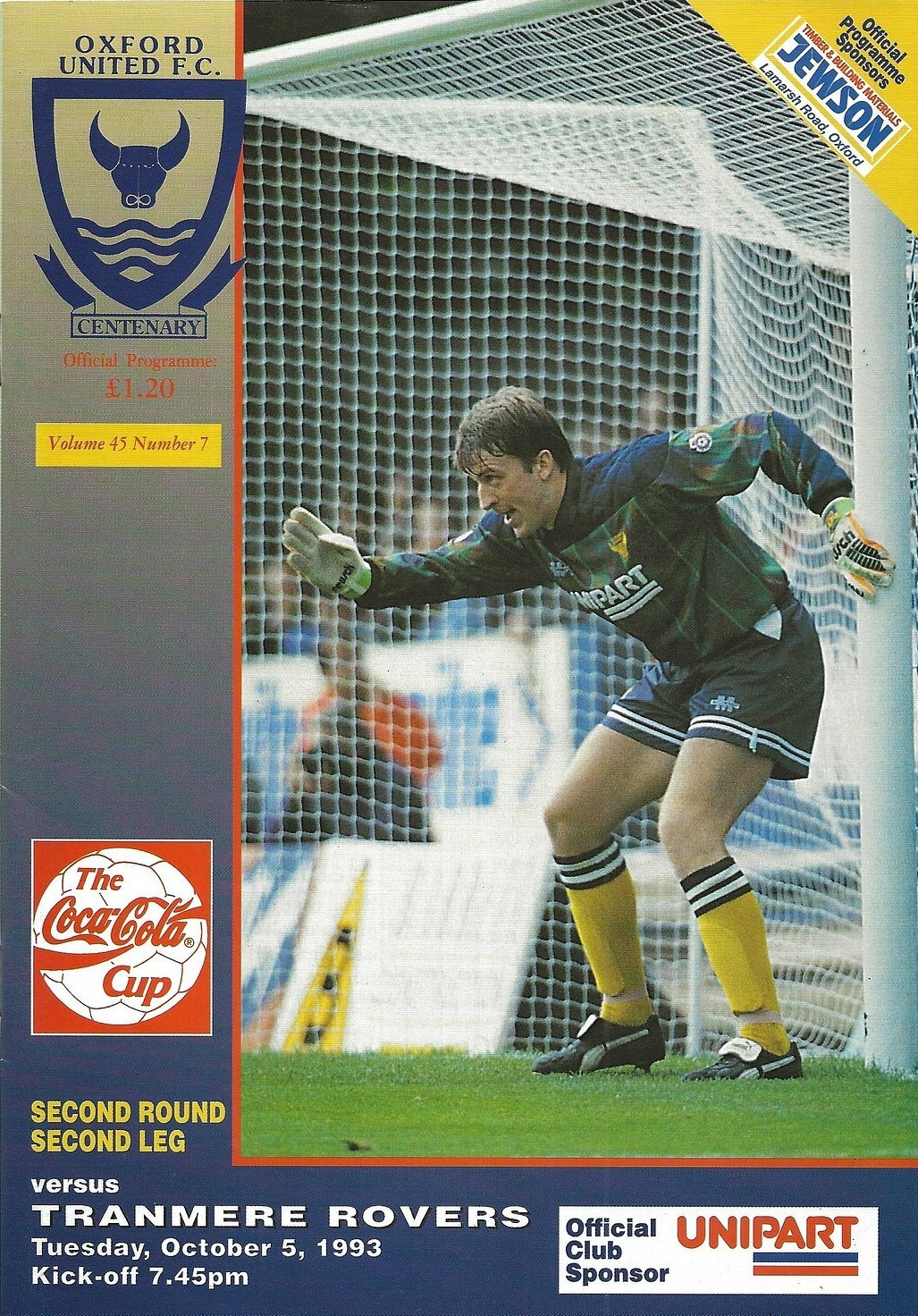 Match Programme for 05/10/1993