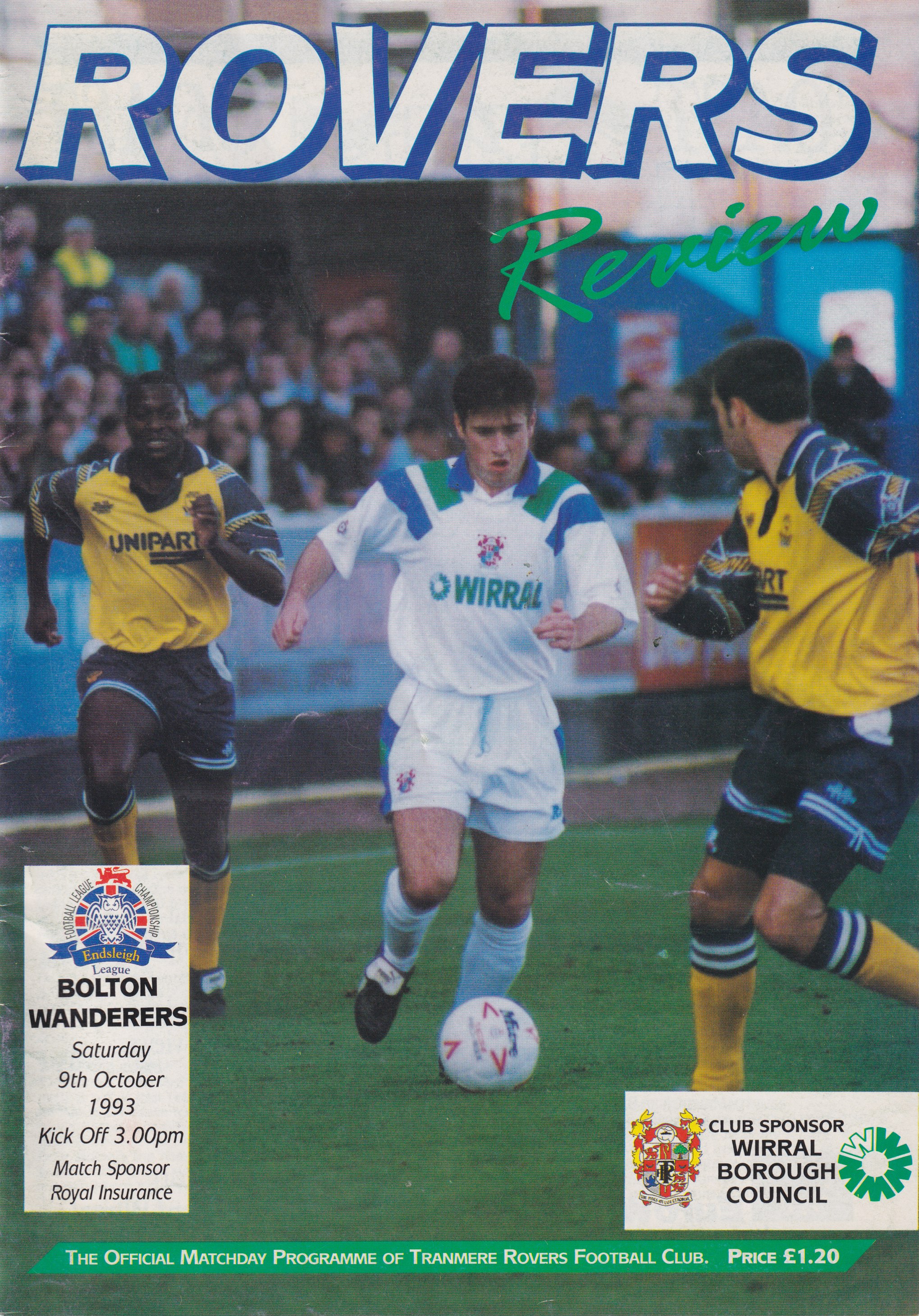 Match Programme for 09/10/1993